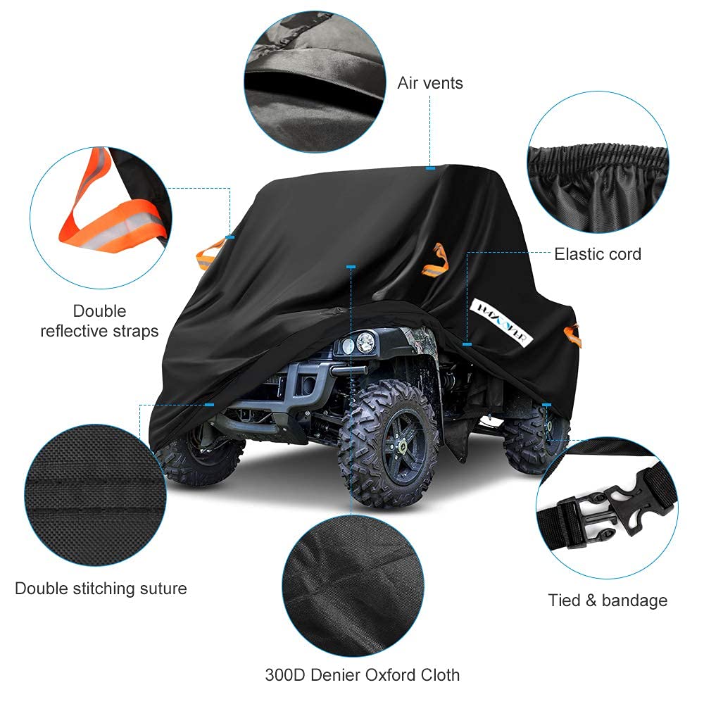 Utv Cover, Waterproof Heavy Denier Oxford Cloth Material For Polaris Rzr Yamaha Rhino Can-Am Defender Honda Pioneer Kawasaki Mul