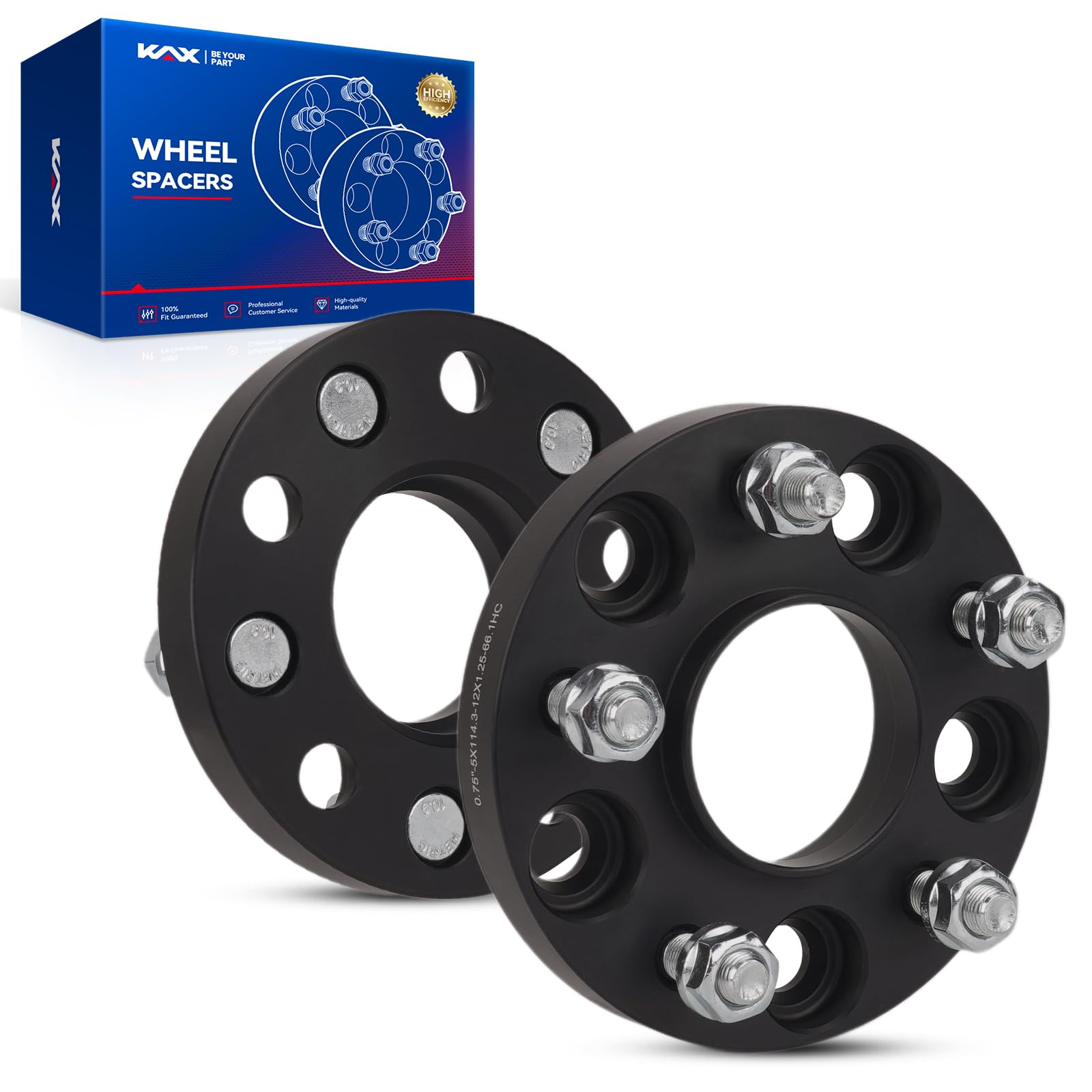 Kax 5X4.5 Wheel Spacers,Forged 20Mm 5 Lug Hub Centric Wheel Spacers With M12X1.25 Studs 66.1Mm Hub Bore,Fit For Altima,Rogue,Sen