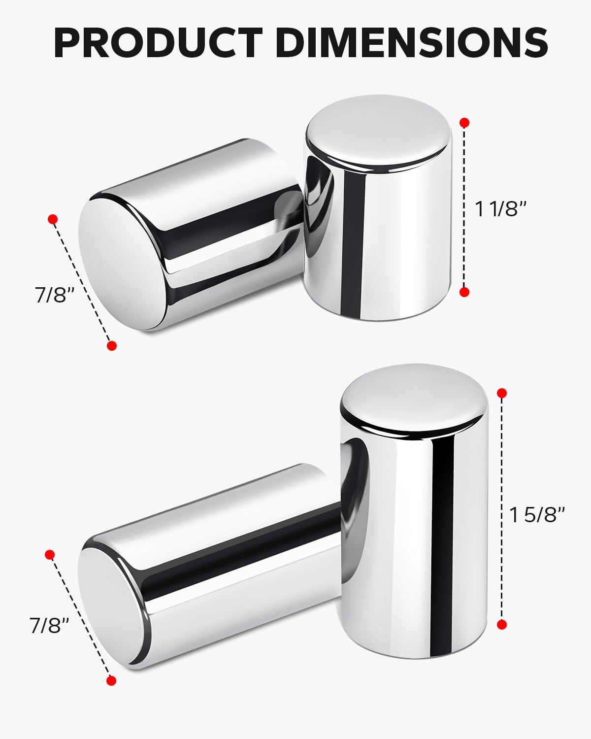 Amazicha Chrome Docking Hardware Covers Kit 4 PCS Compatible for Harley Davidson Touring Street Glide, Electra Glide, Road Glide, Road King 2009-Later