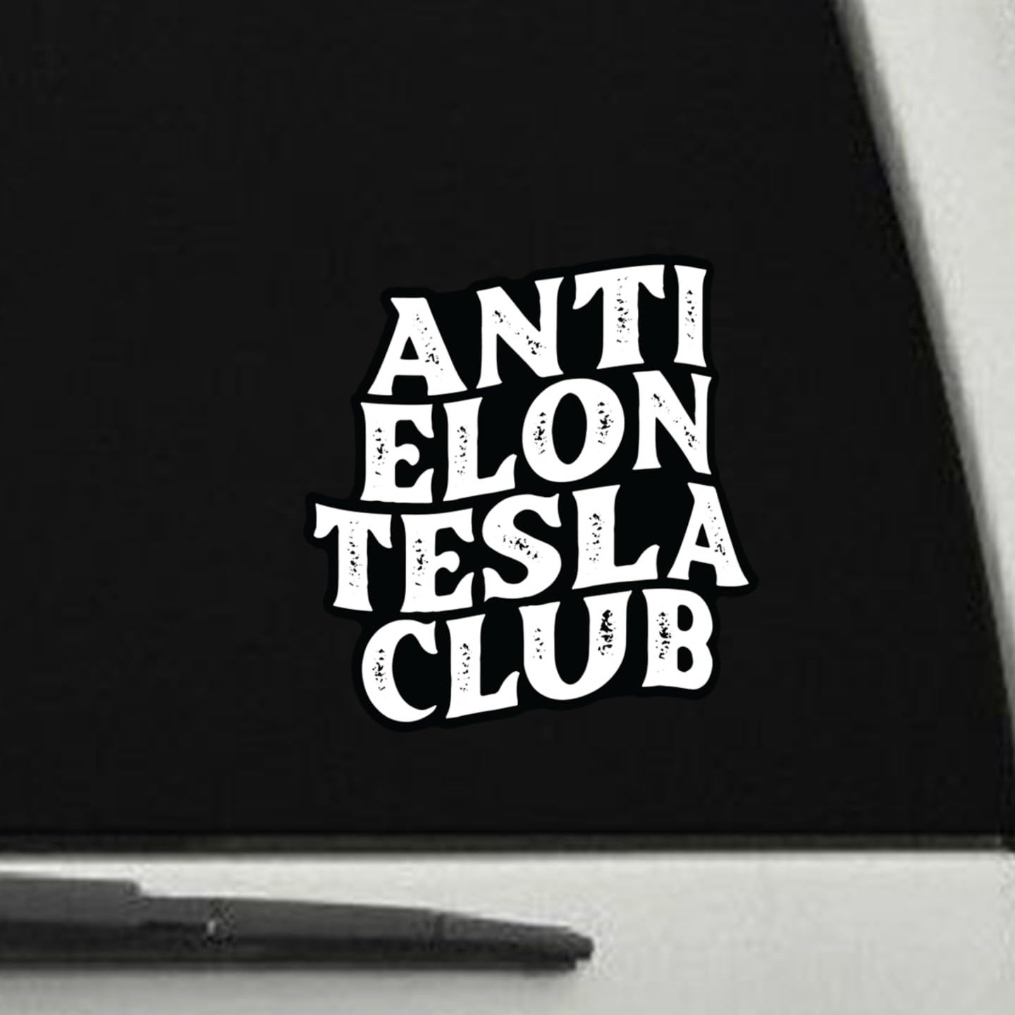 Anti Elon Tesla Club Bumper Sticker Vinyl Decal for Tesla Owners Model X Y 3 Black and White Funny Gift for Tesla Owners Regret