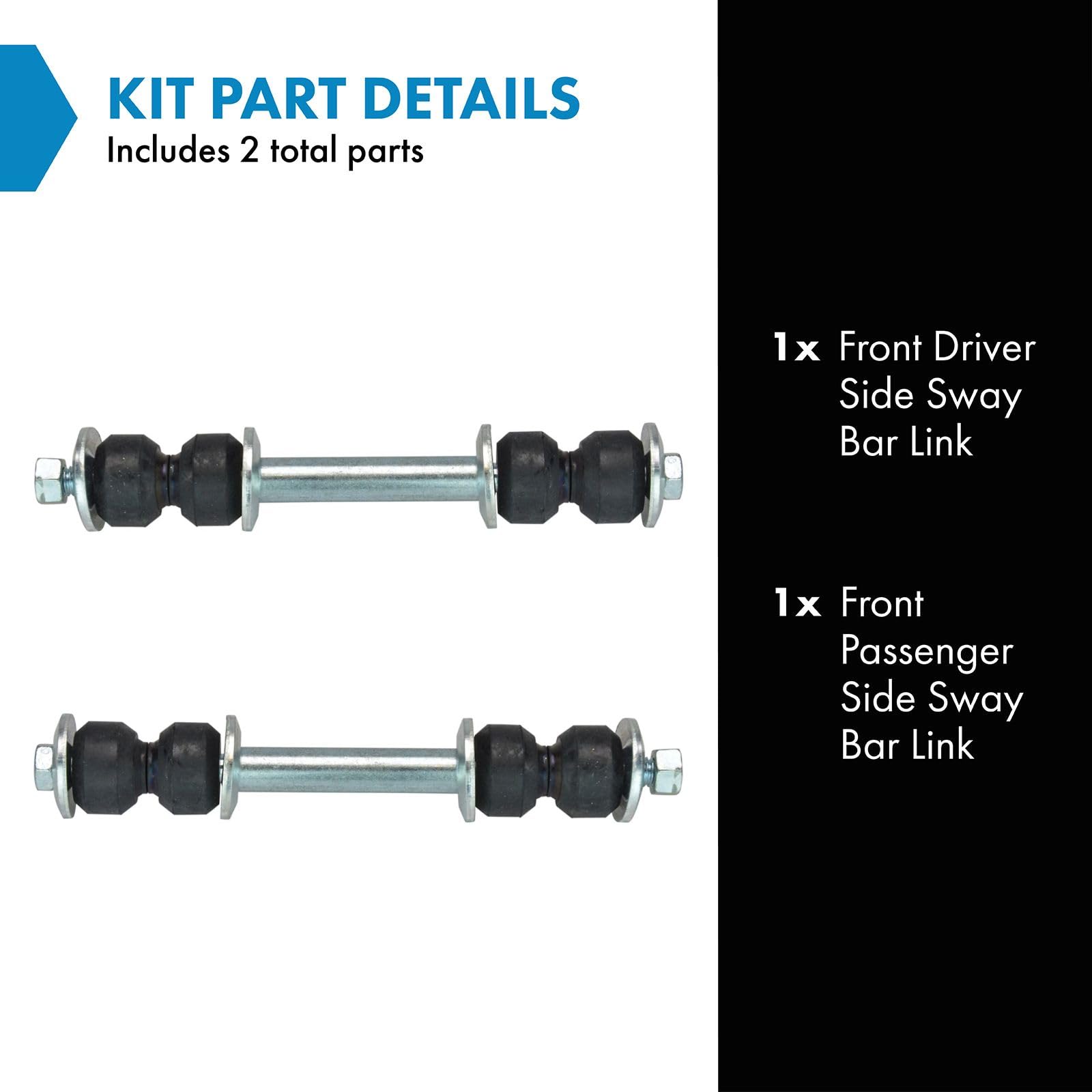 Trq Front Stabilizer Sway Bar End Links Lh & Rh Pair Set For Chevelle Cougar Gto