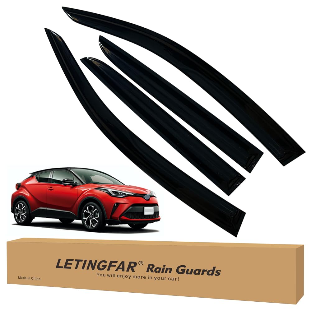 LETINGFAR Window Visors Rain Guards for Toyota CHR 2017 2018 2019 2020 2021 2022 Accessories, Wind Deflectors Vent Shades for To