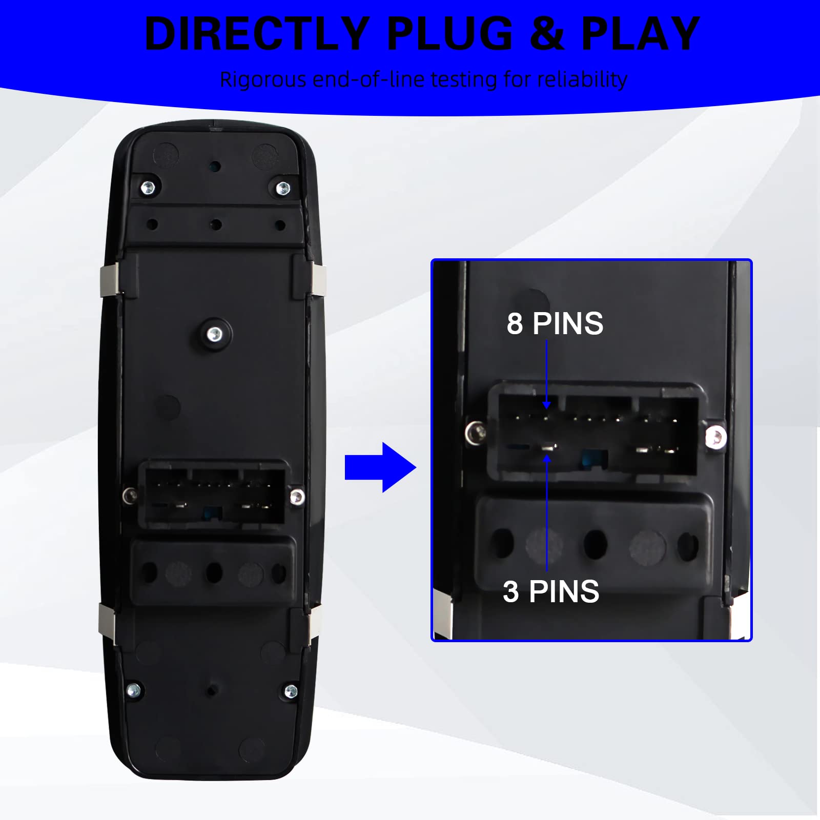 Sherxibo Power Window Switch Compatible With 2015-2017 Chrysler 200 2011-2014 Chrysler 300 2011-2014 Dodge Charger 2016 Ram 1500 2500 3500 Replaces For: 68139805Ad 68139805Ab 68231805Aa 56046823Ac