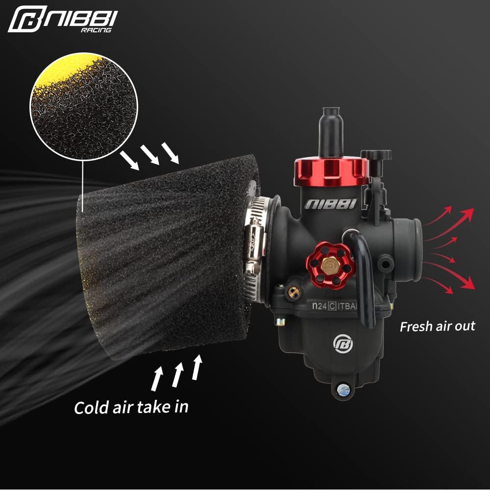 Nibbi Foam Air Filter,Universal Motorcycle Replacement High Performance 48Mm 49Mm 50Mm Air Filter Intake Cleaner For Go Kart Moped Pit Dirt Bike Parts Motorbike