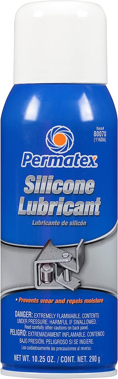 Permatex 80070 Silicone Spray Lubricant, 10.25 Oz. Net Aerosol Can, 2 Pack