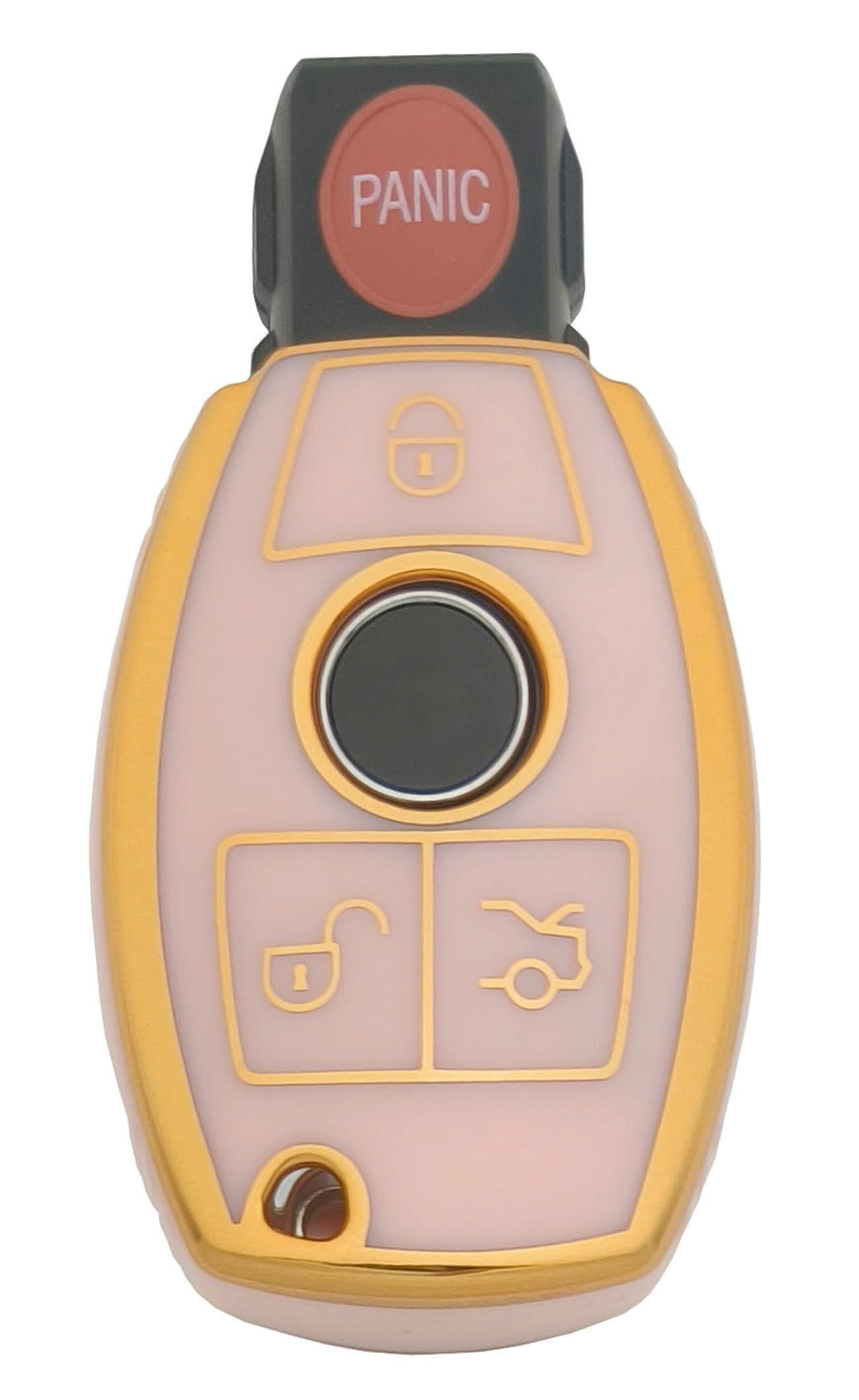 Chyoekey Key Fob Cover Case Shell Keychain For Mercerdes Benz Amg Glc Gla Cla Gls Gle Glk Cls C 300 G E S Ml Class Pink (For Ben