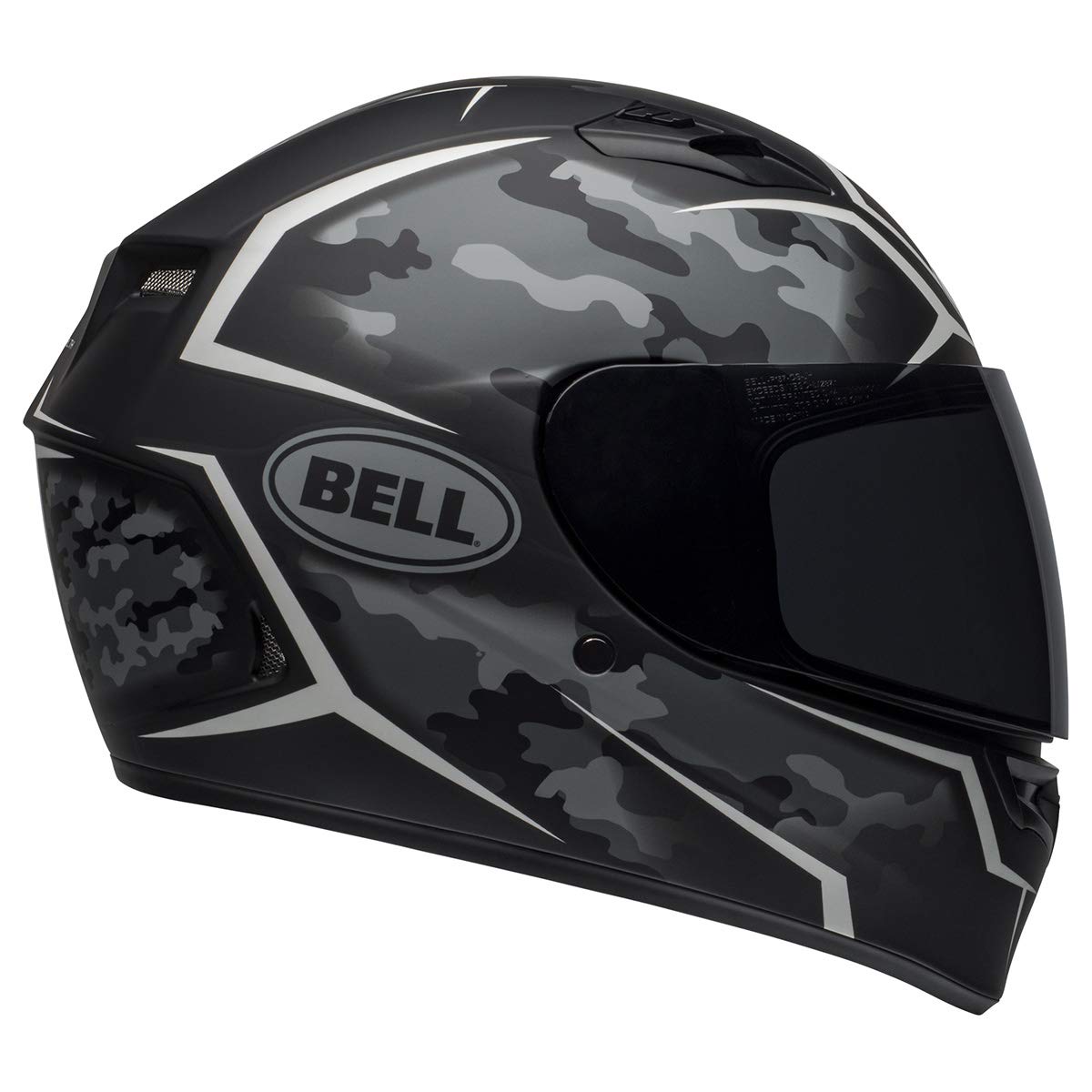 Bell Qualifier Full-Face Motorcycle Helmet (Stealth Camo Matte Black / White - Large)
