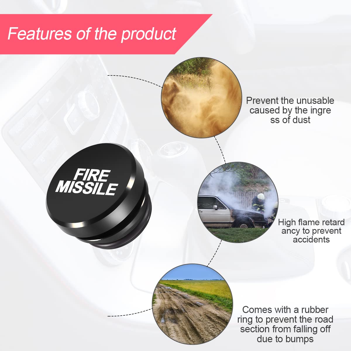 Cigarette Lighter Plug Cover For Car, Billet Aluminum Waterproof Dustproof Automotive Interior Decoration, Universal For Most Ve