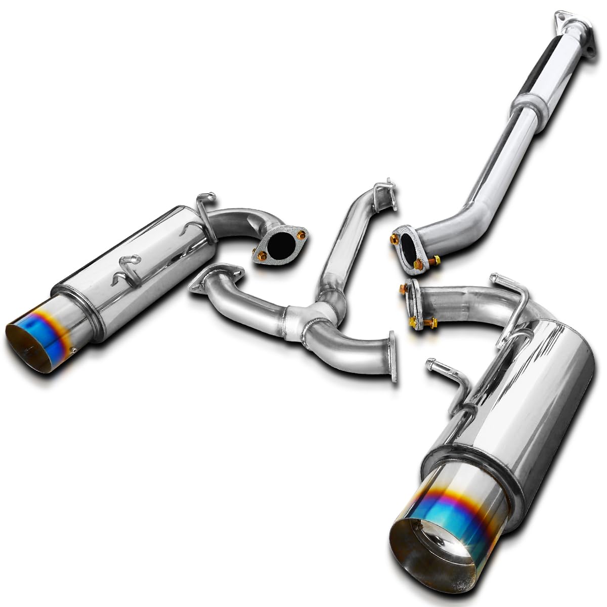 Spec-D Tuning Catback Dual Muffler Exhaust System W/Titanium Tip Compatible With 2013-2016 Scion Fr-S