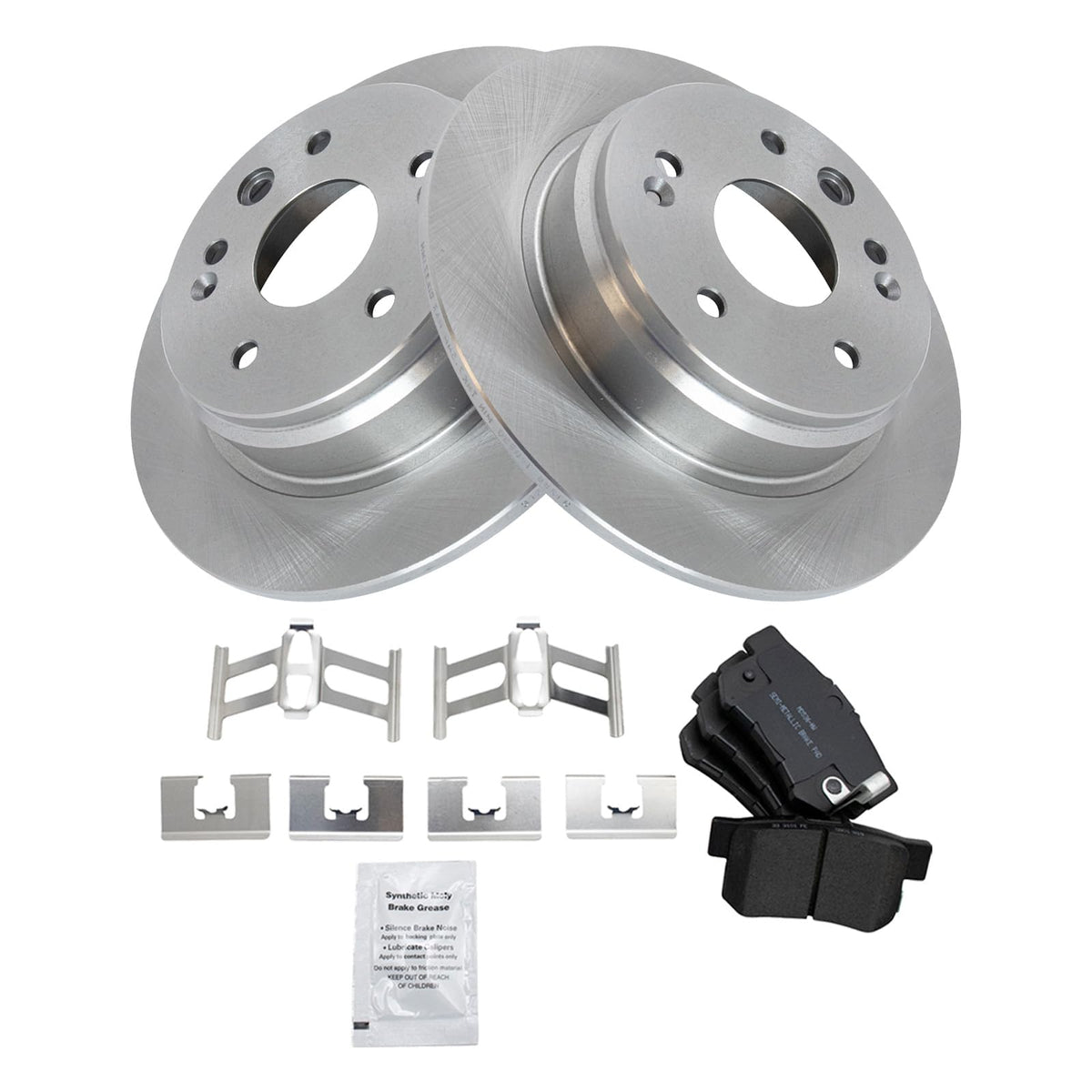 Trq Rear Brake Pad & Rotor Kit Brake Pads Brake Rotor Semi-Metallic Compatible With 1999-2003 Acura Tl