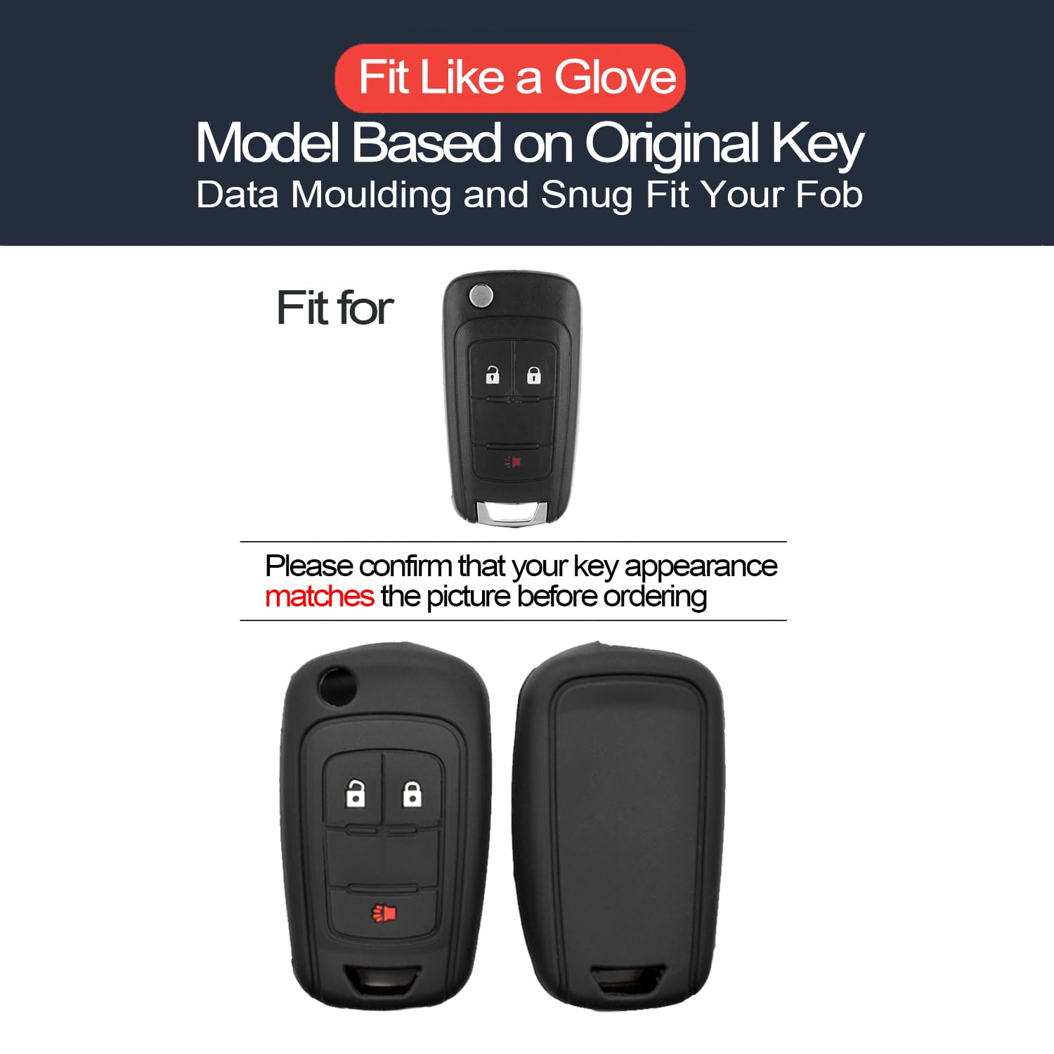 Infipar 2Pcs Compatible With Buick Regal Lacrosse Encore Allure Chevy Chevrolet Equinox Orlando Sonic Spark Trax Gmc Terrain Key