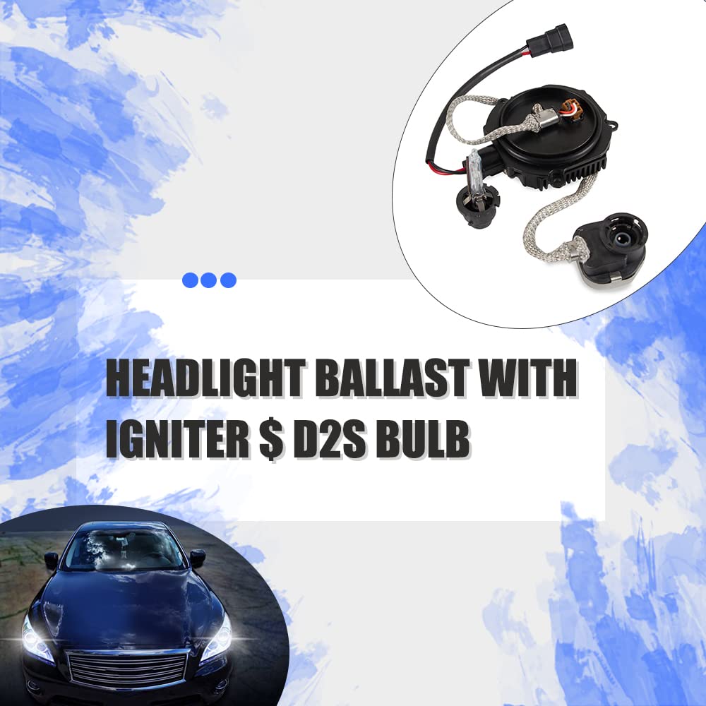 Ransoto Headlight Ballast Compatible With Infiniti G35 G37 Fx35 Qx56 Nissan 350Z Maxima Murano 370Z Replace Nzmns111Lan 28474-8991A Xenon Hid Control Unit With Igniter & D2S Bulb