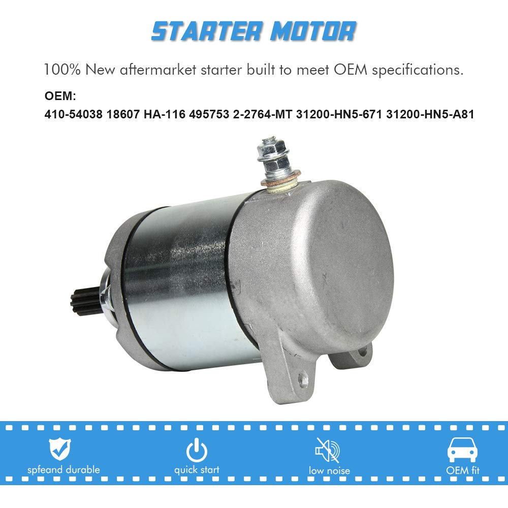 Starter Motor Replacement For Honda Trx350Fe Trx350Fm Trx350Te Trx350Tm Rancher 2000-2006 Atv Utv 410-54038 18607 Ha-116 495753 2-2764-Mt,31200-Hn5-671 31200-Hn5-A81