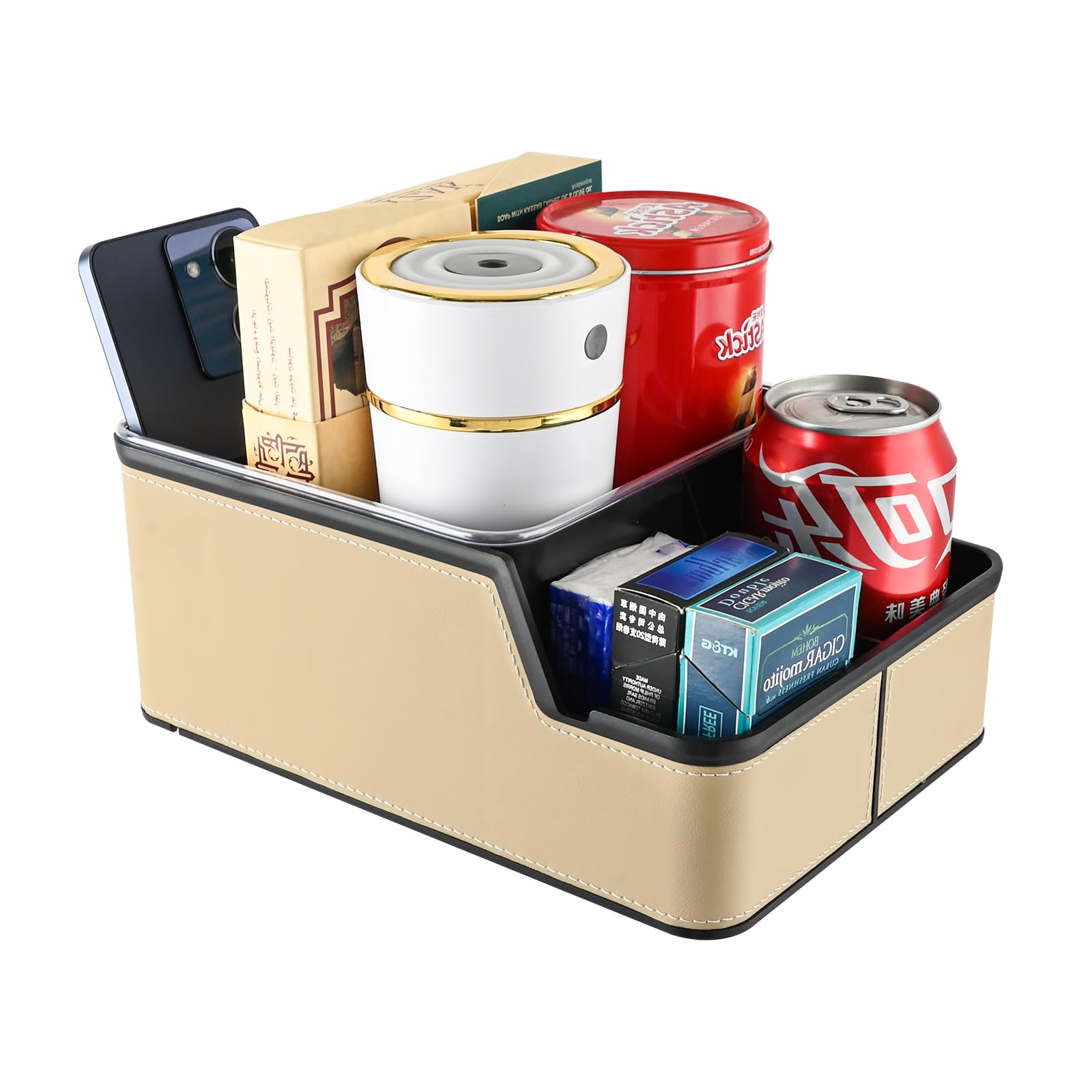 Car Organizer Between Back Seat,Car Armrest Storage Box With 3 Compartment,Multifunctional Car Interior Storage Box With Cup Hol