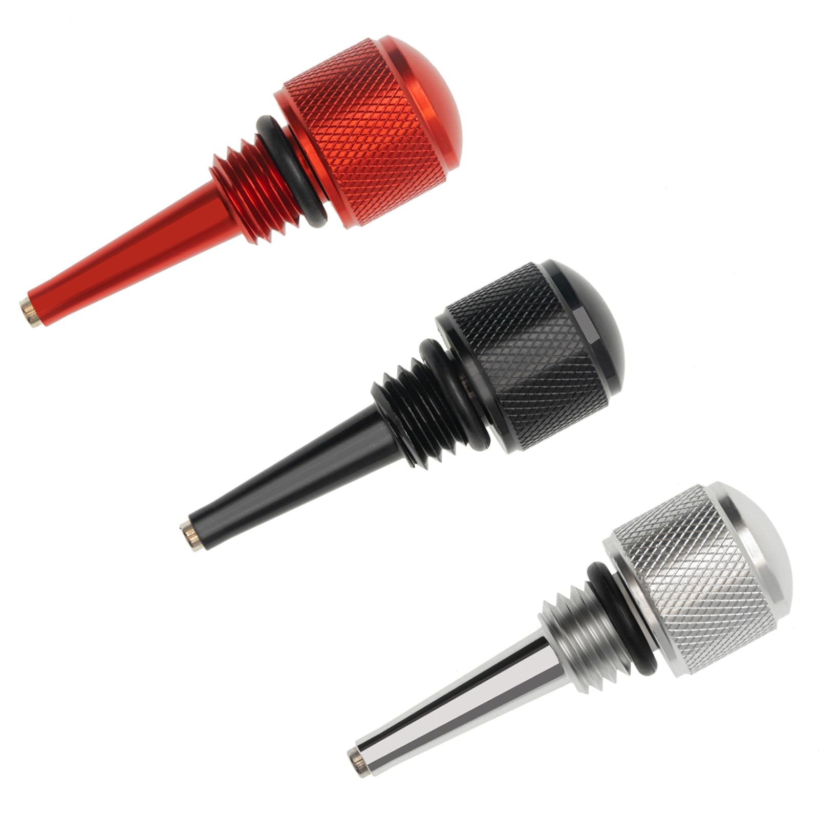 Set Of 3 Replacement For 55201 Magnetic Oil Dipstick For Inverter Generator With O Ring,Compatible With Predator/Wen/Yamaha(Red?Black?Silver) (3, Silver & Red & Black, M18)