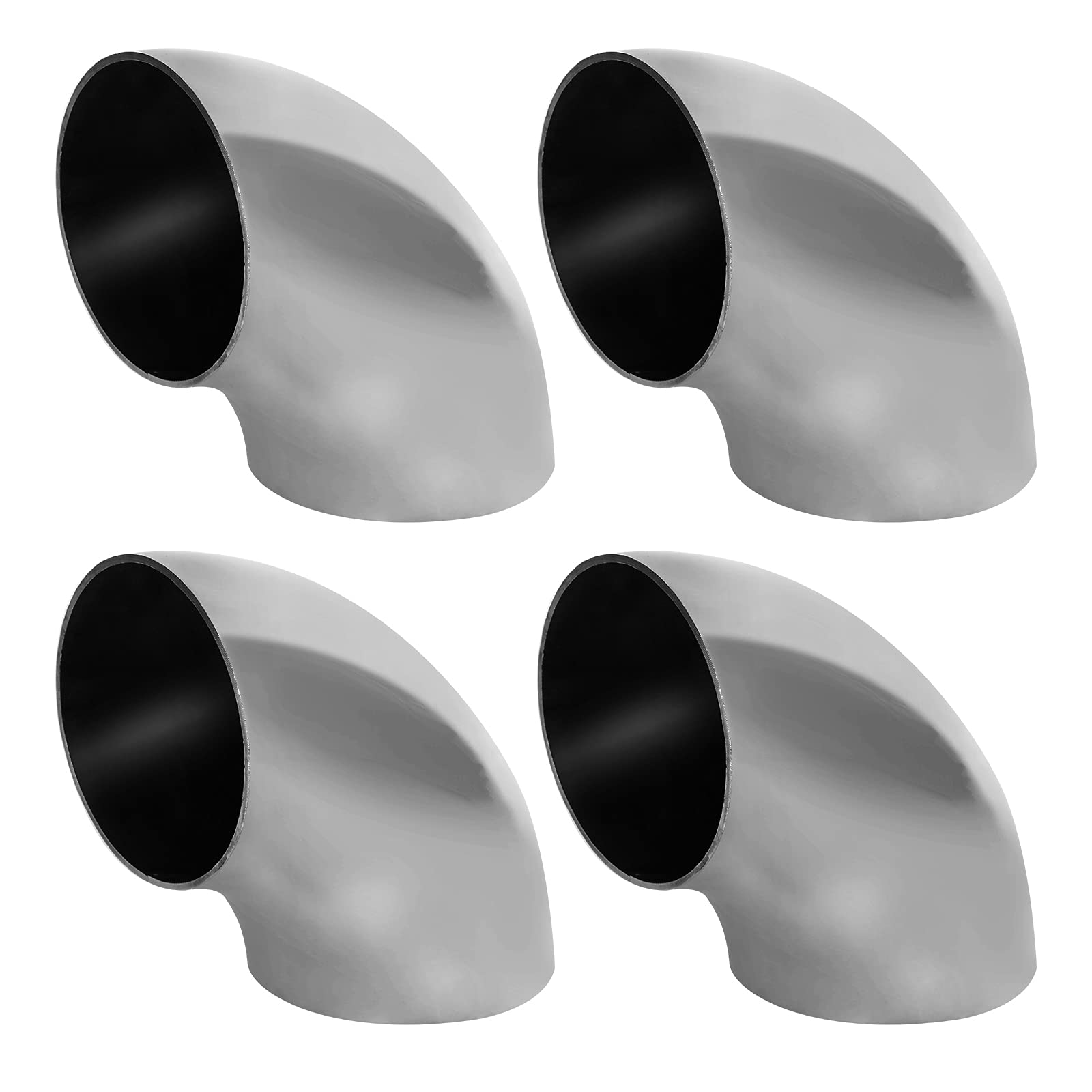 Zoeyes 4 Pcs Stainless Steel Exhaust Elbow, 2.5   Mandrel Bend Elbow - Thickness 16Ga/.065   Wall, Ss304 Stainless Elbow For Car