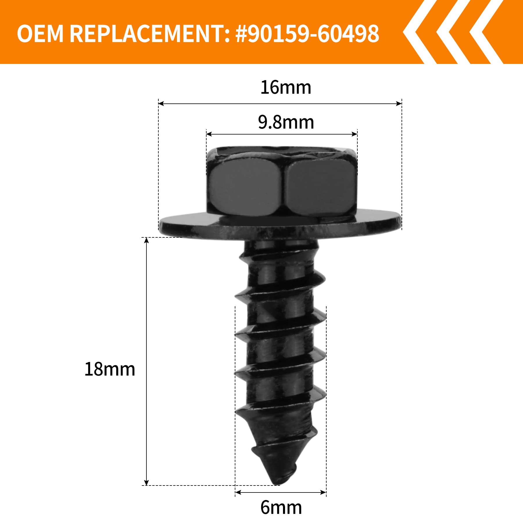 luxlead 30 PCS Front Fender Liner Screws Set, Replaces 90159-60498, Compatible with Lexus Toyota Lexus Tacoma Prius Corolla Tund