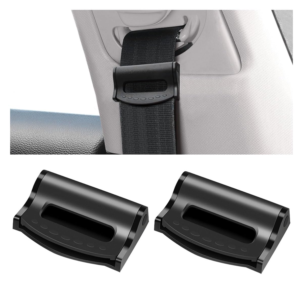 2Pcs Car Seatbelt Adjuster, Universal Auto Seat Belt Clips For Adults/Kids, Comfort Car Shoulder Neck Protector Strap Positioner