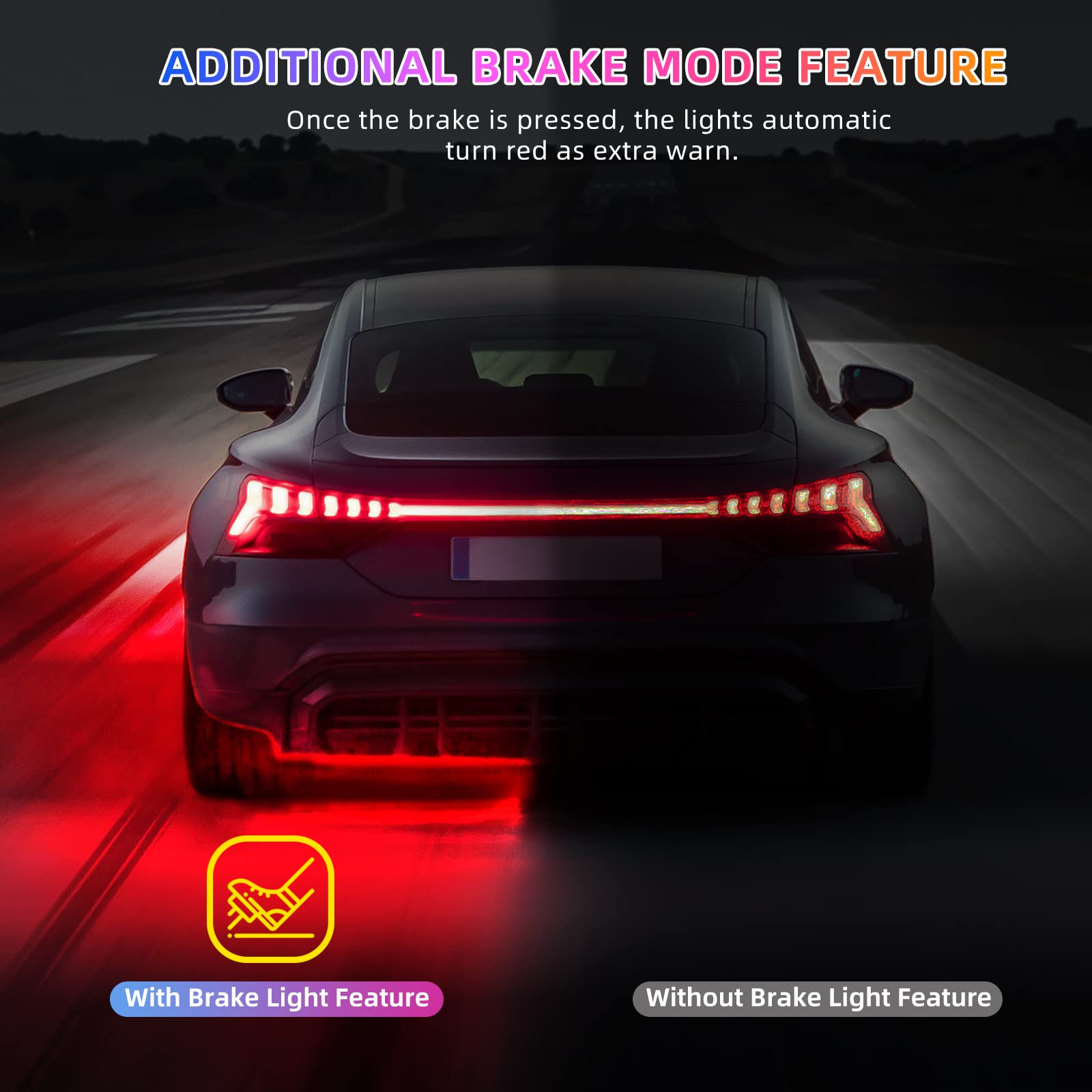 4 Pcs Rgb Underglow Led Lights For Cars Truck Suv Golf Cart Utv Atv, 12V Waterproof Multicolor Underbody Neon Accent Strip Light