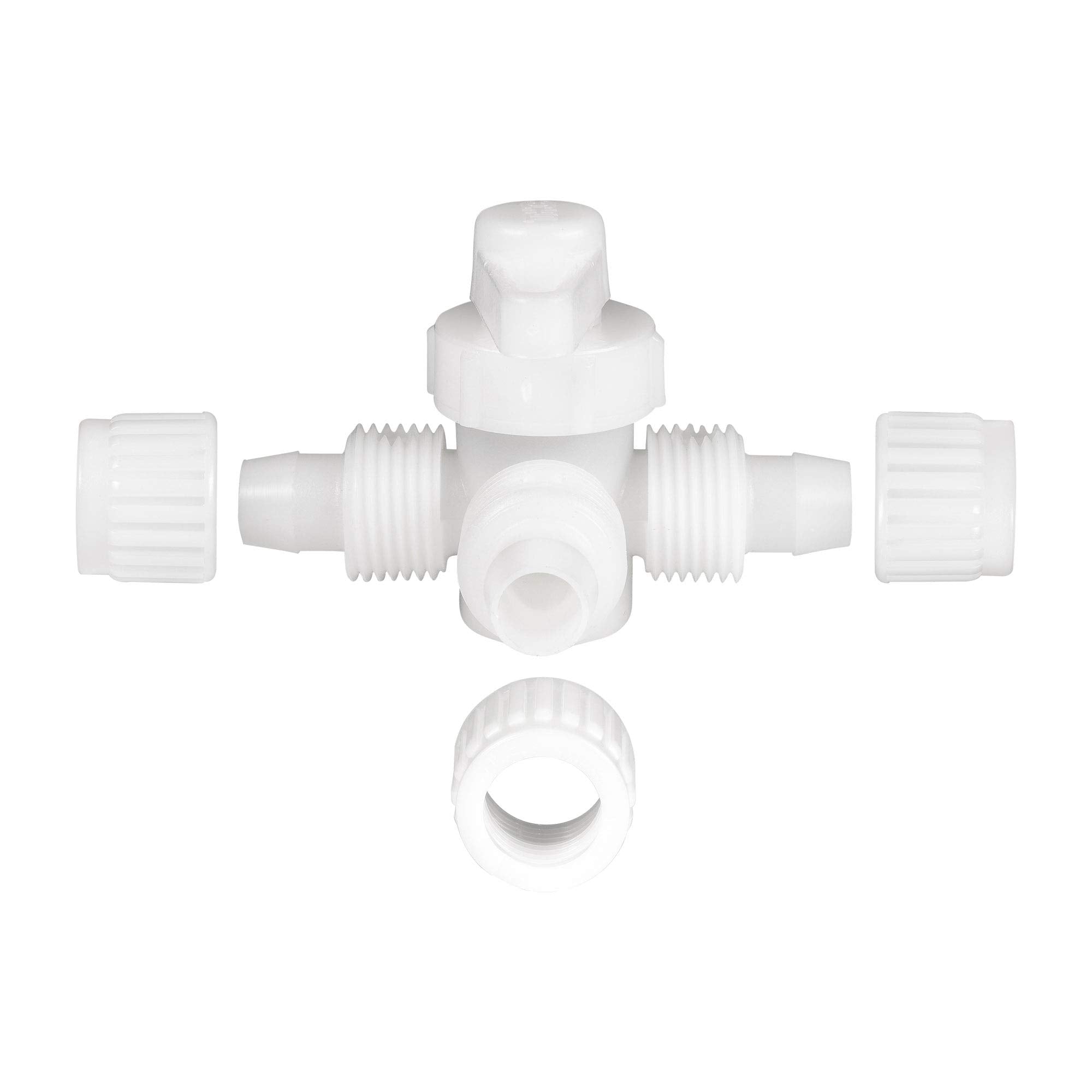 Recpro Rv Plumbing Hardware | 06910 | 3-Way 1/2'' Compression Fitting Directional/Bypass Valve | Pex Pipe/Tubing Fittings (2 Fit