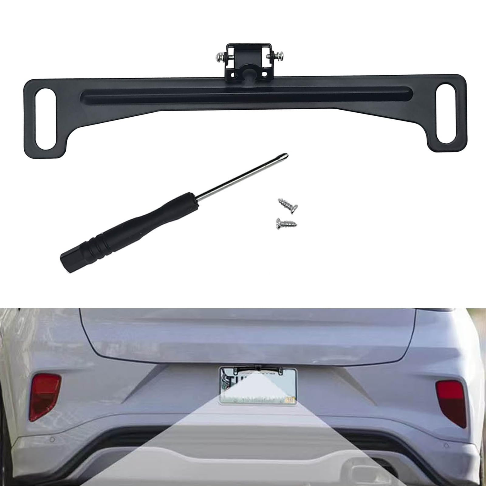 Neynavy 1 Pc Car Rear View Camera License Plate Bracket, Universal Car Dash Cam Mirror Camera Kit Rearview Camera Mount, Install