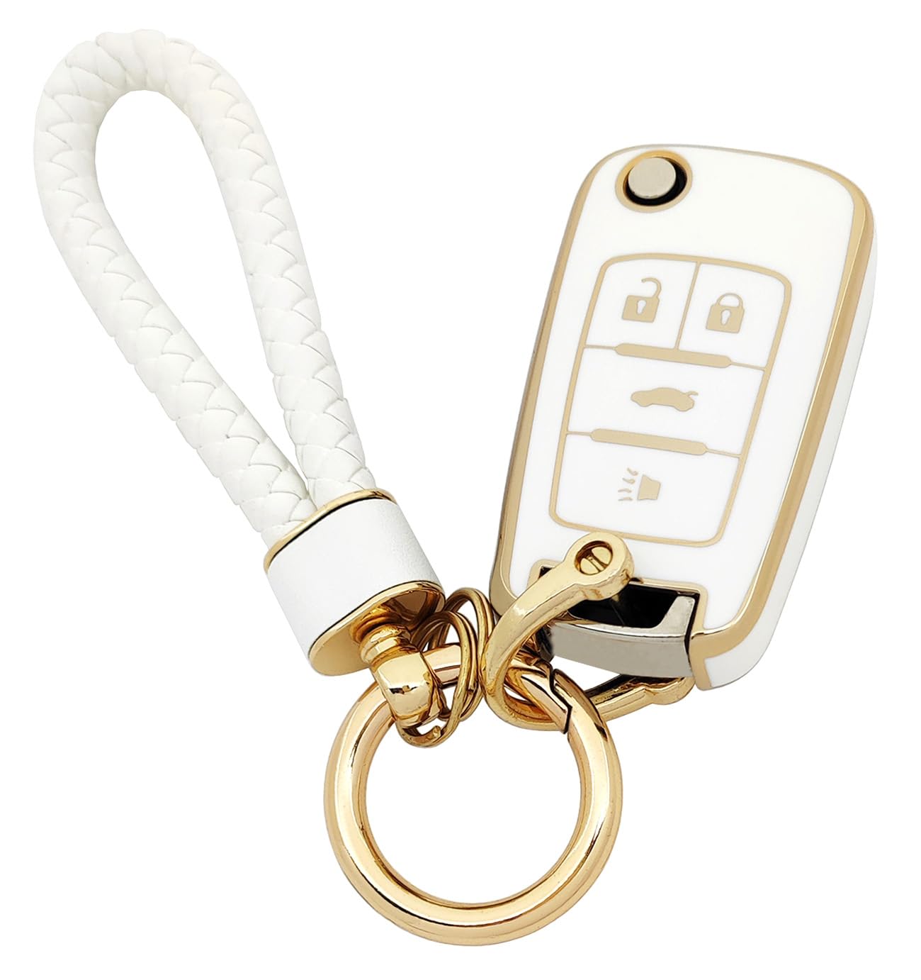 Arruweer Key Fob Cover For Chevy Buick Soft Tpu Key Fob Case For Buick Encore Chevy Camaro Equinox Impala Sonic Trax Gmc Terrain