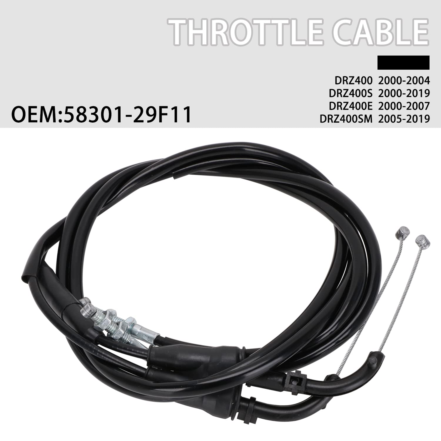 Drz 400 Throttle Cable,Motorcycle Dirt Bike Throttle Cable For Drz400 2000-2004/ Drz400S 2000-2019/ Drz400E 2000-2007/ Drz400Sm 2005-2019