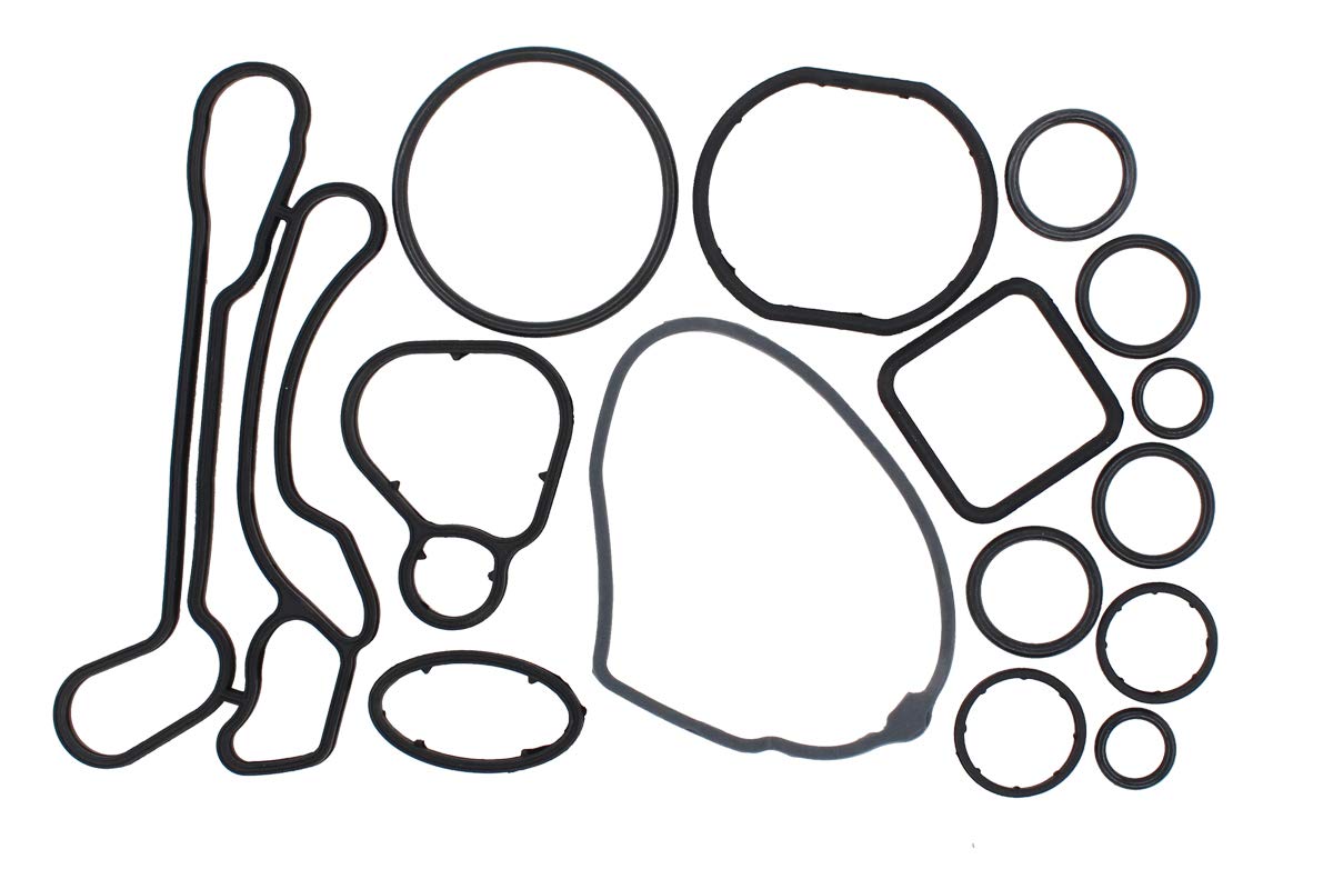 NewYall Engine Oil Cooler Gasket Seal O-Ring Full Set Kit for Chevrolet Aveo 09-11, Cruze 11-16, Sonic 12-17, Pontiac G3 Base & Wave Base 09, Saturn Astra XE & XR 08-09