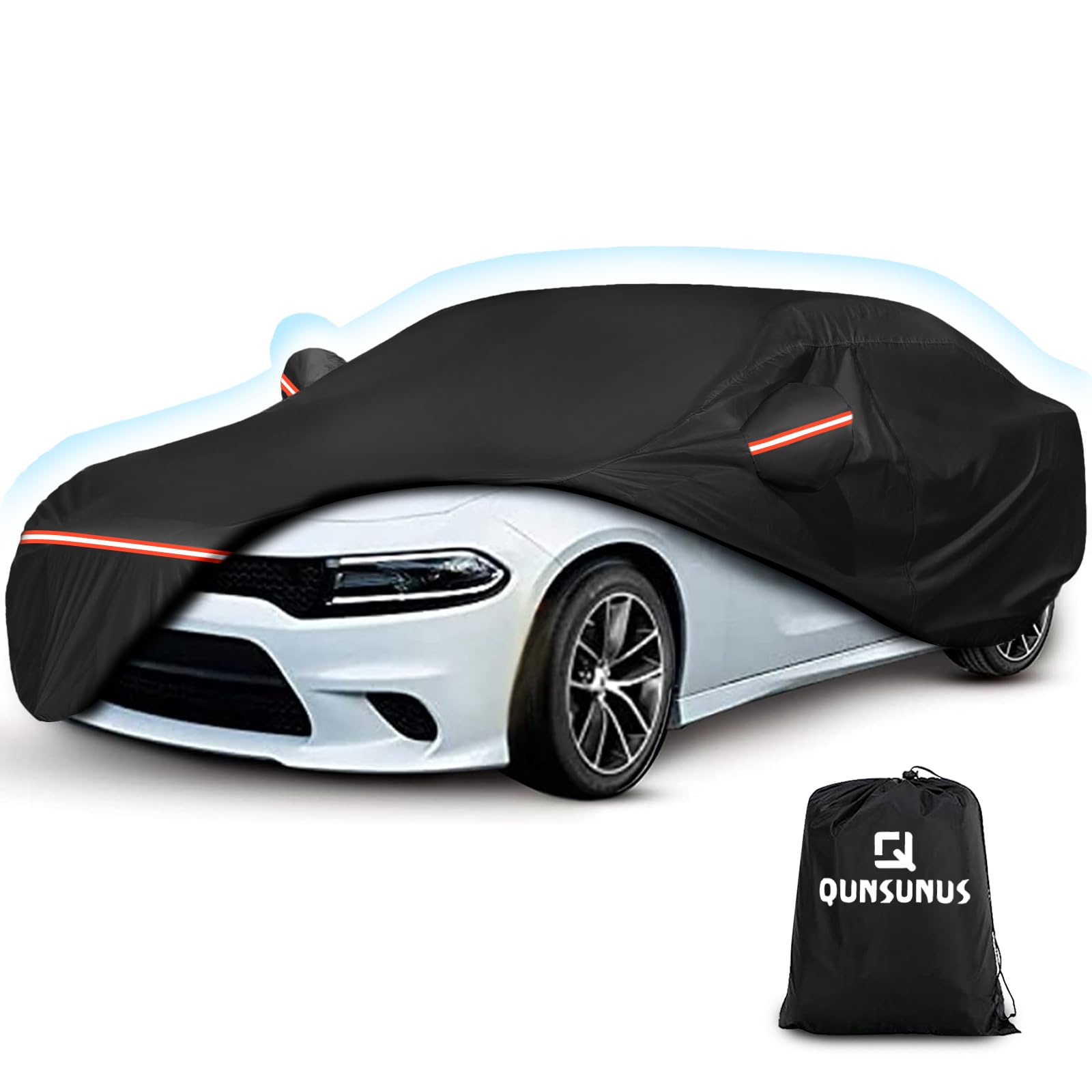 for Dodge Charger Car Cover Waterproof All Weather, 6 Layers Car Cover Waterproof All Weather 210D Windproof Fit for Dodge Charg