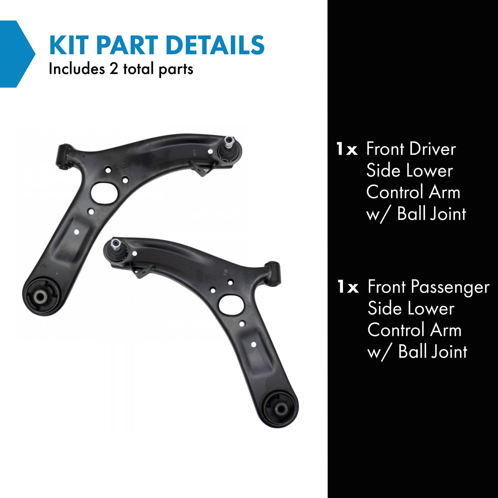 Trq Front Lower Control Arm With Ball Joint Set Driver & Passenger Side Lower Compatible With 2012-2017 Hyundai Accent