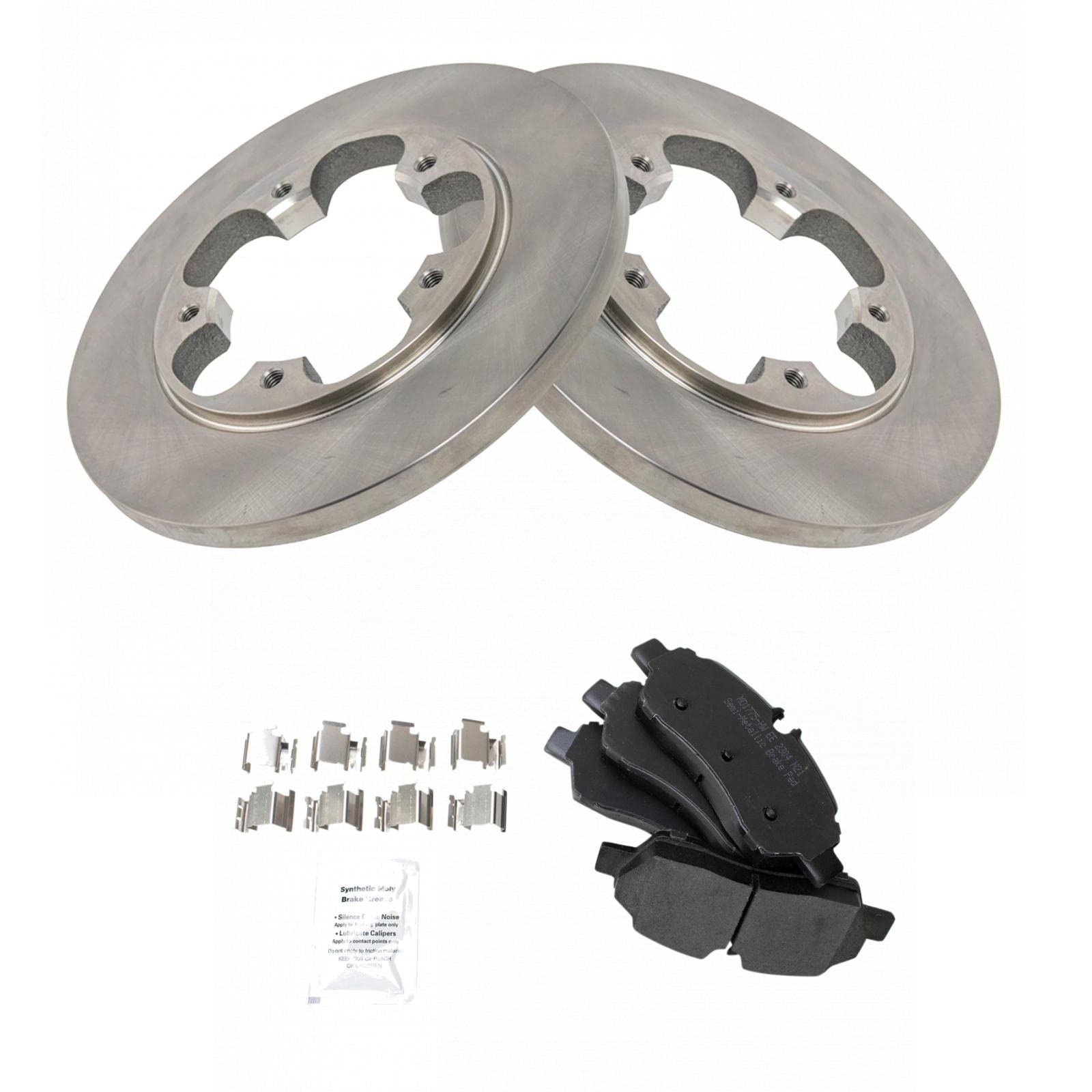 Trq Rear Semi Metallic Disc Brake Pads & Rotor Kit Compatible With Ford Transit Van