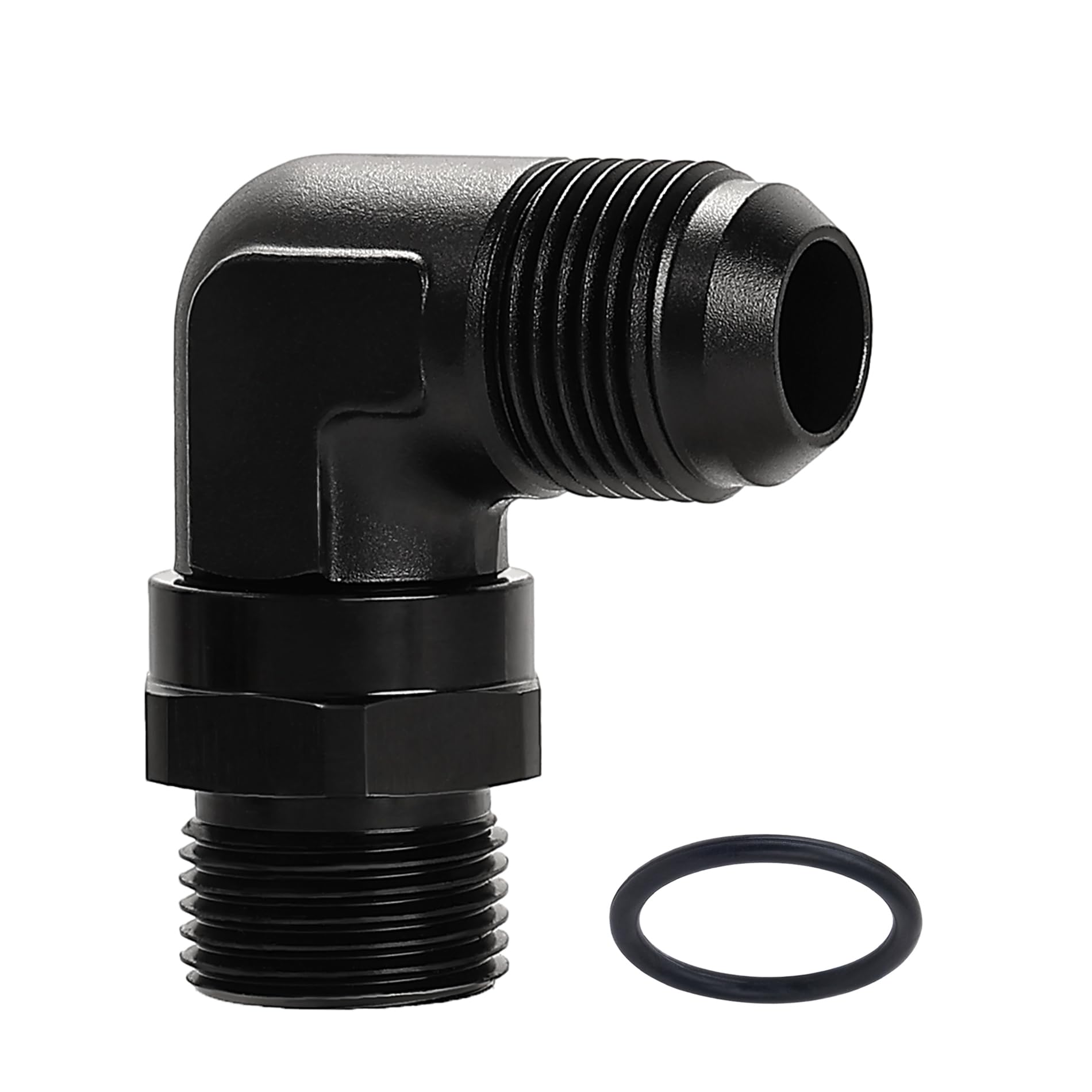 EVIL ENERGY 12AN Flare to 12AN ORB Male Swivel Adapter Fitting 90 Degree Black 1PC