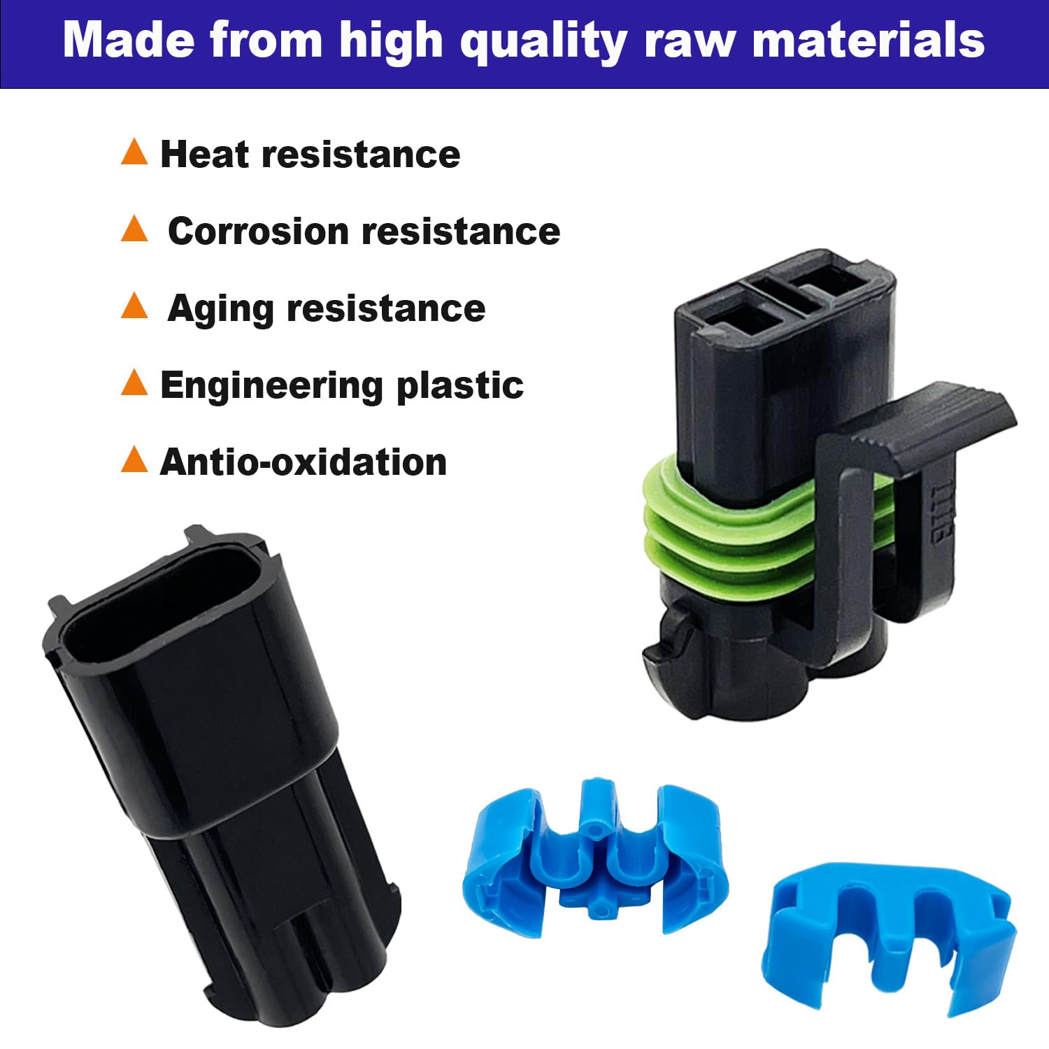 Twippo 14-12 AWG 2 Pin Connector Weather Pack Connectors Kit 2 Wire Waterproof Automotive Electrical Plug Connectors Quick Conne