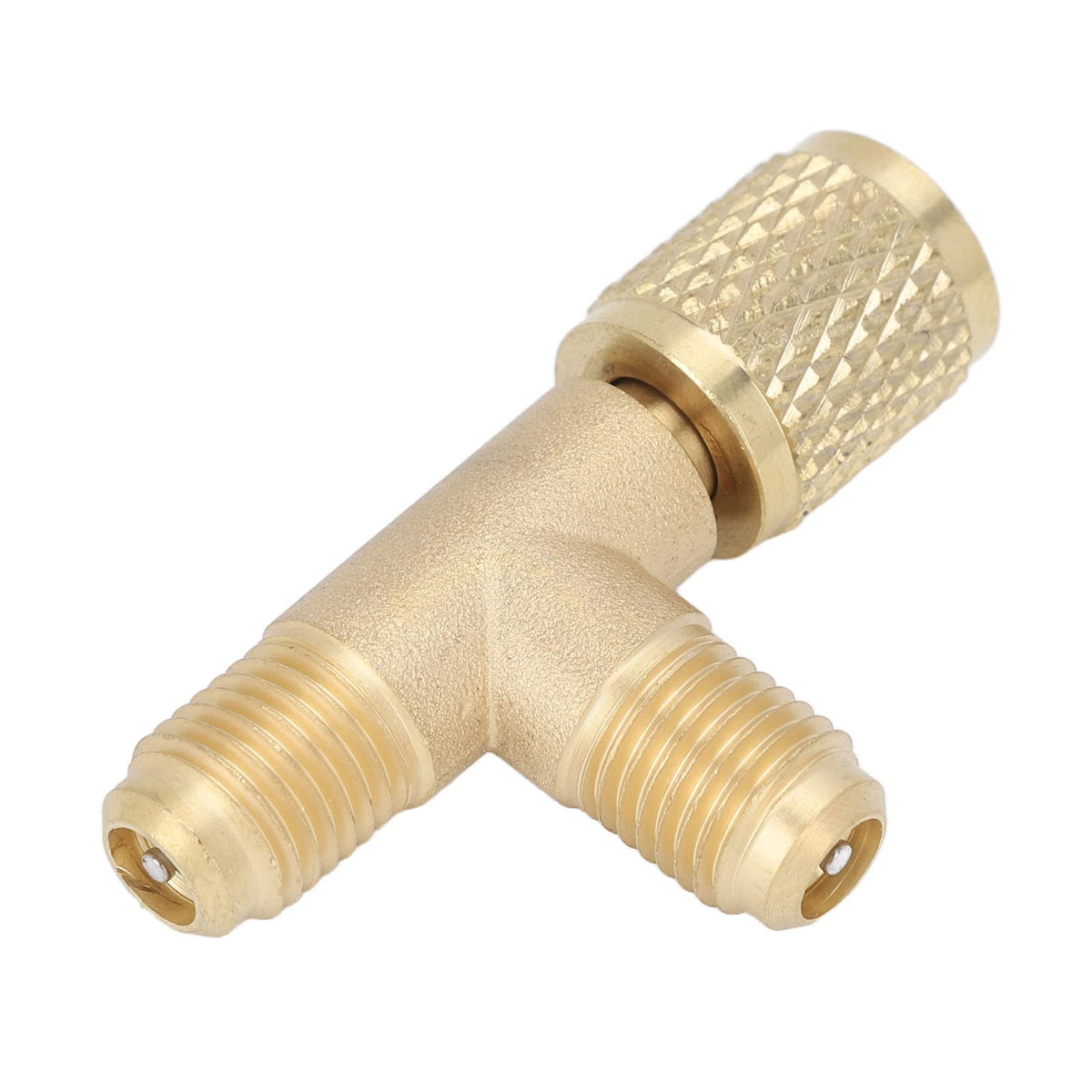 1/4In Valve Tee Adapter Quick Coupler Tee Adapter Brass Refrigerant Tee Adapter Havc Quick Coupler Tee Adapter