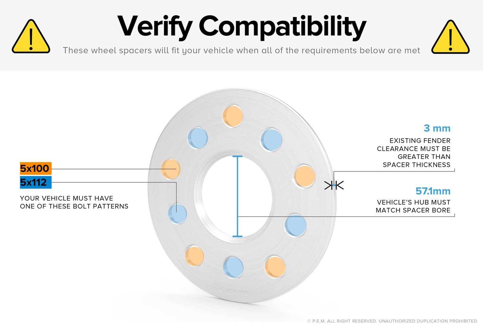 3Mm Hubcentric Wheel Spacers (5X112 And 5X100, 57.1Mm Bore, No Lip) Compatible With Audi Tt A3 A4 A6 A8 S4 S6 S8 Volkswagen Jett