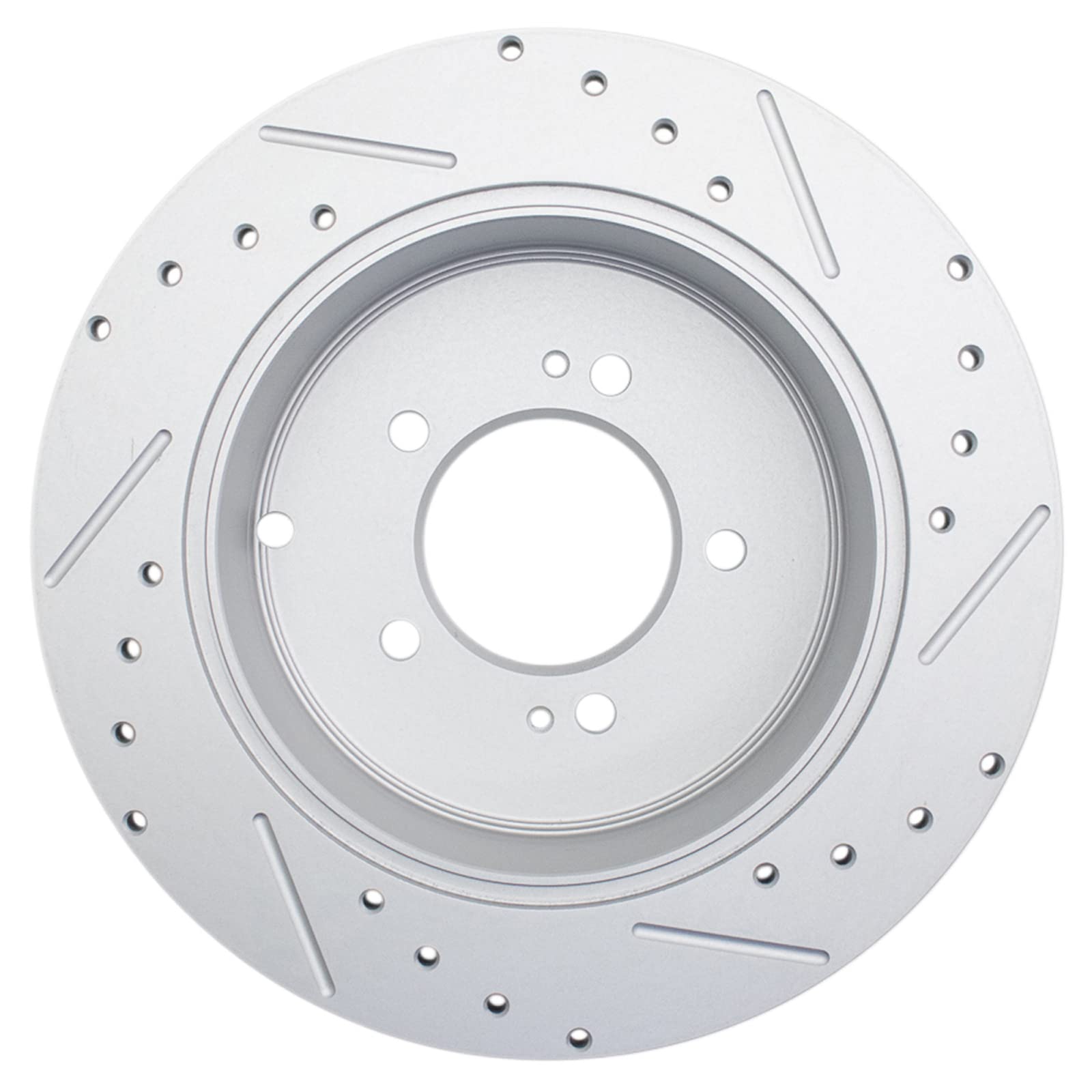 Trq Rear Performance Brake Rotors Set Solid Premium G-Coated Cross Drilled & Slotted Compatible With 2009-2015 Mitsubishi Lancer