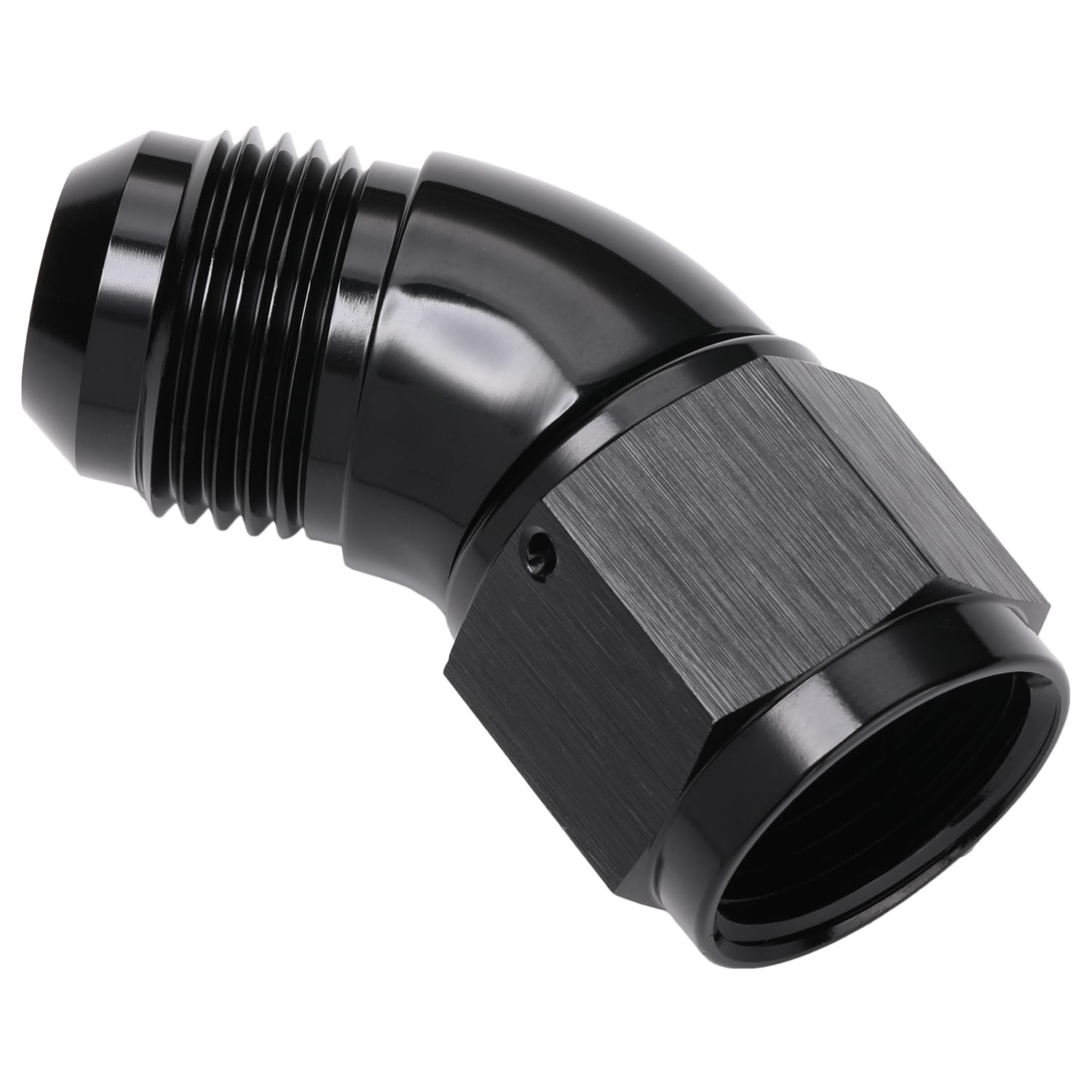 Podavelle 45 Degree 10An Male To 10An Female Swivel Full Flow Fitting Adapter Coupler Aluminum Black