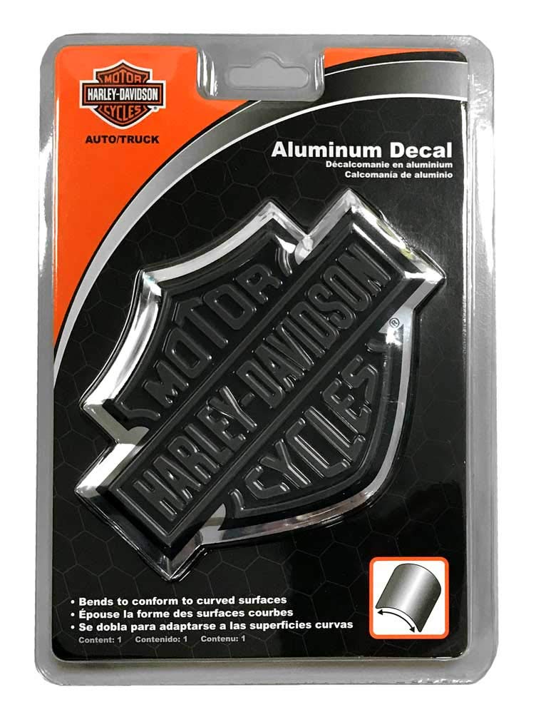 Harley-Davidson Bar & Shield Logo Bendable Aluminum Decal, Black/Silver Cg41713