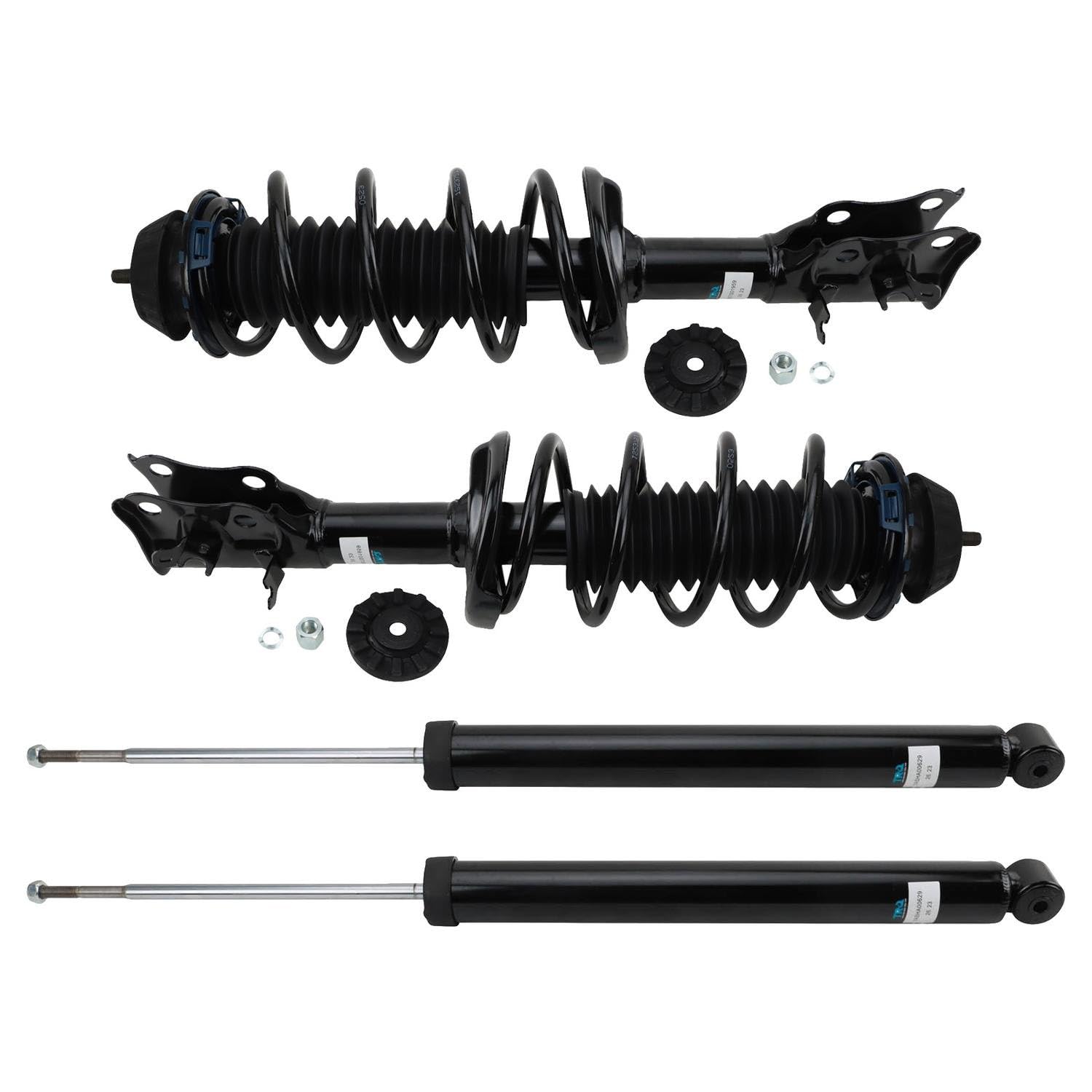 Trq Front And Rear Complete Strut Assembly & Shock Absorber Kit Complete Strut & Coil Spring Assembly Compatible With 2016-2022 