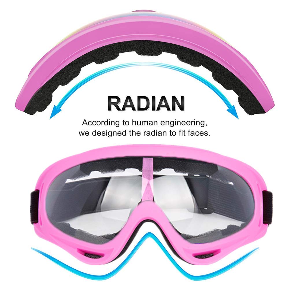 Ljdj Motorcycle Goggles - Glasses Set Of 2 Transparent Lenses Dirt Bike Atv Motocross Anti-Uv Adjustable Riding Offroad Protecti