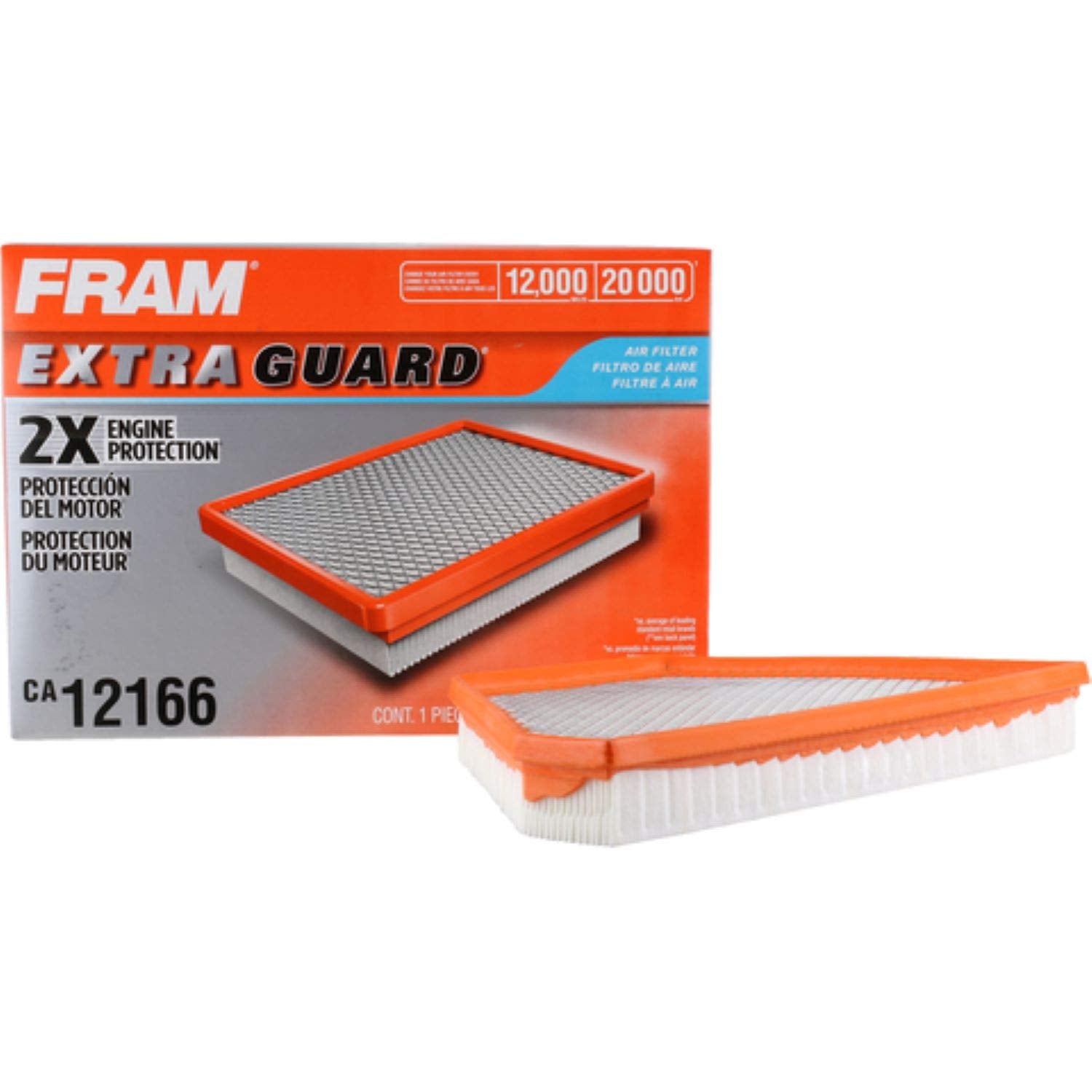 FRAM Extra Guard CA12166 Replacement Engine Air Filter for Select Cadillac, Chevrolet and GMC Models, Provides Up to 12 Months o