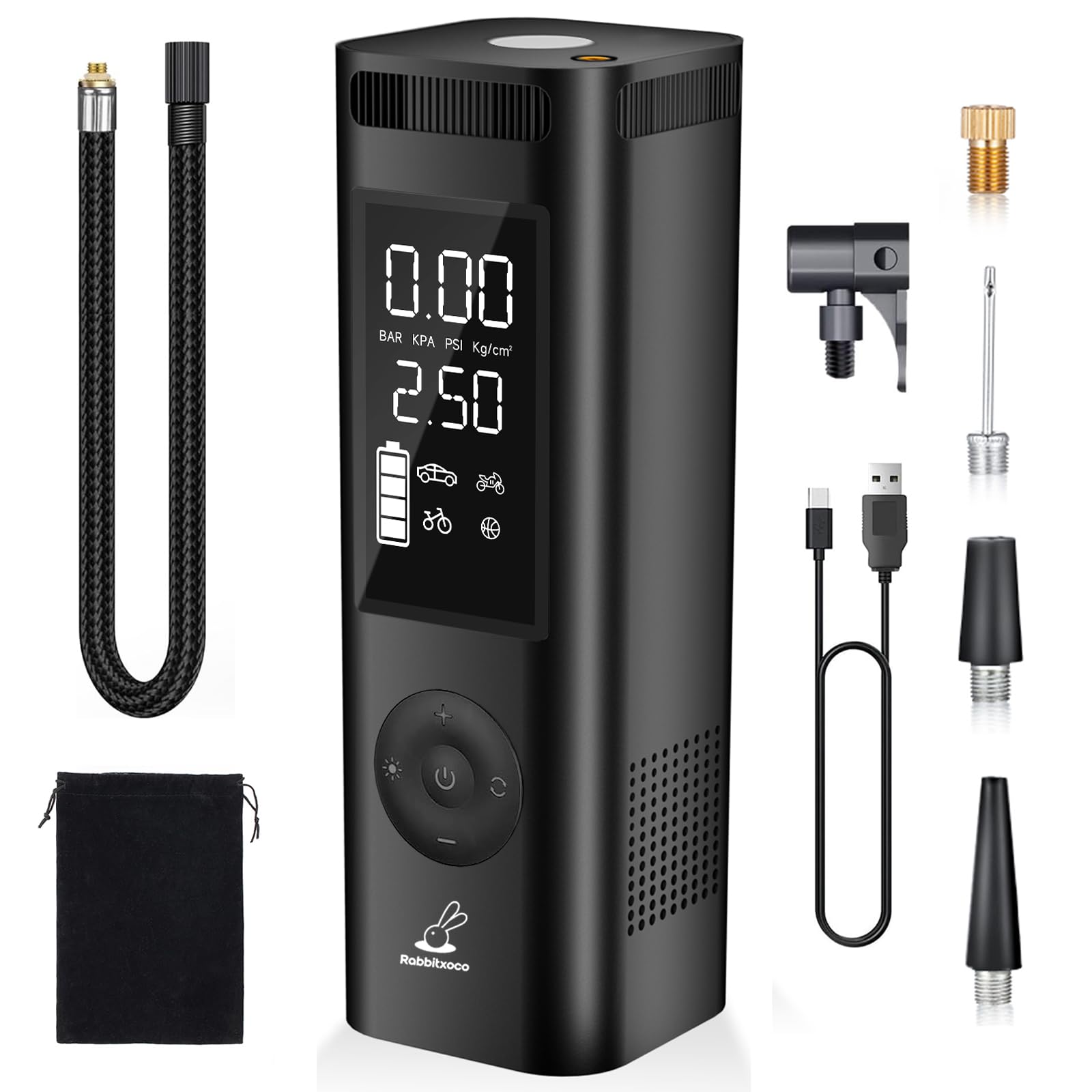 Tire Inflator Portable Air Compressor - 150PSI 4x Faster Portable Tire Inflator for Car - Air Pump For Car Tires with Digital Pr