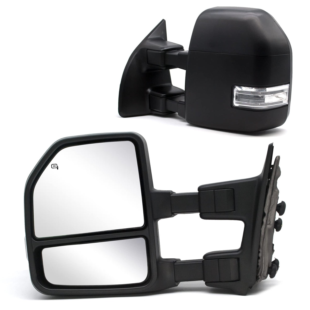 Jzsuper [Upgrade Style] Towing Mirrors Compatible With 1999-2016 Ford F250 F350 F450 F-550 Super Duty Pickup Truck, Manual Glass