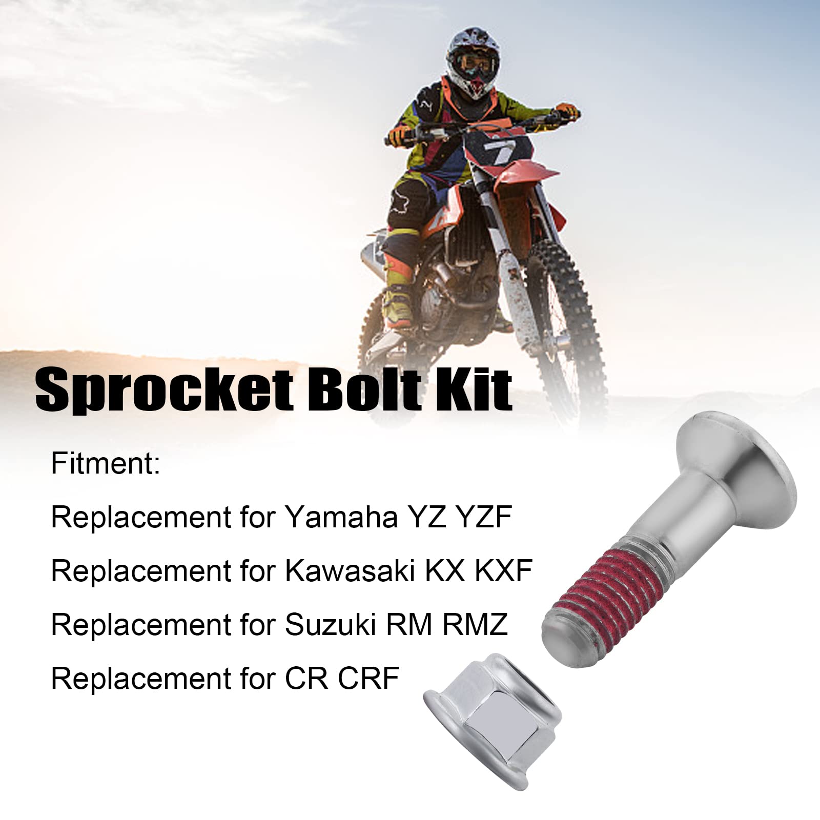 Nachee Crf50 Sprocket Bolt Kit,Motorcycle Double Locked Sprocket Fastening Kit Compatible With Dirt Bike Yamaha Yz Yzf Kawasaki Kx Kxf Suzuki Rm Rmz Honda Cr Crf,6 Pcs