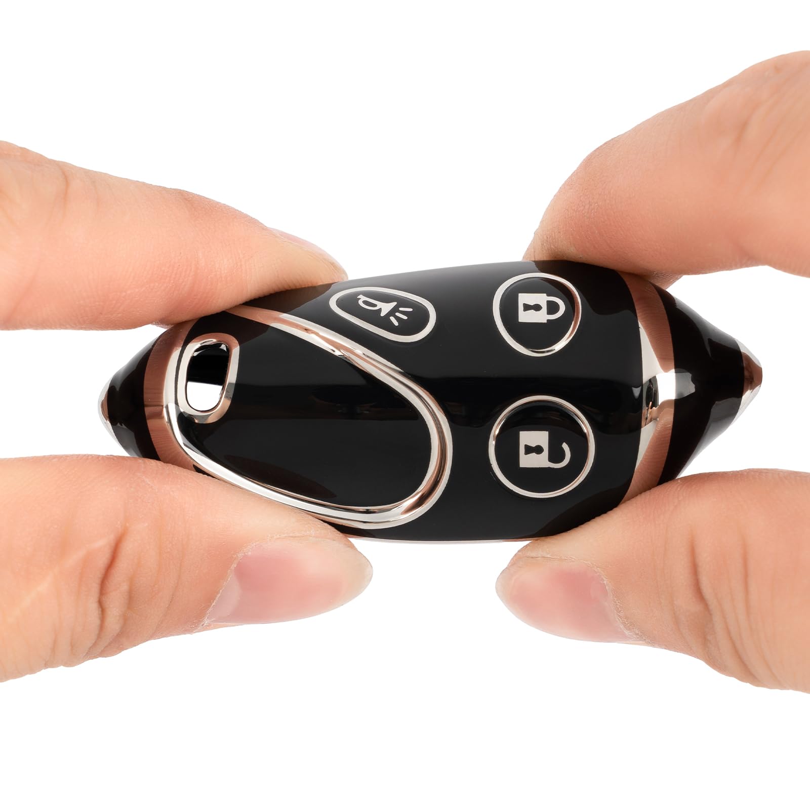 CHATYYD for Chevy Key Fob Cover, Soft TPU Car Key Cover Compatible with 2002-2007 Chevy Silverado Avalanche Suburban Trailblazer