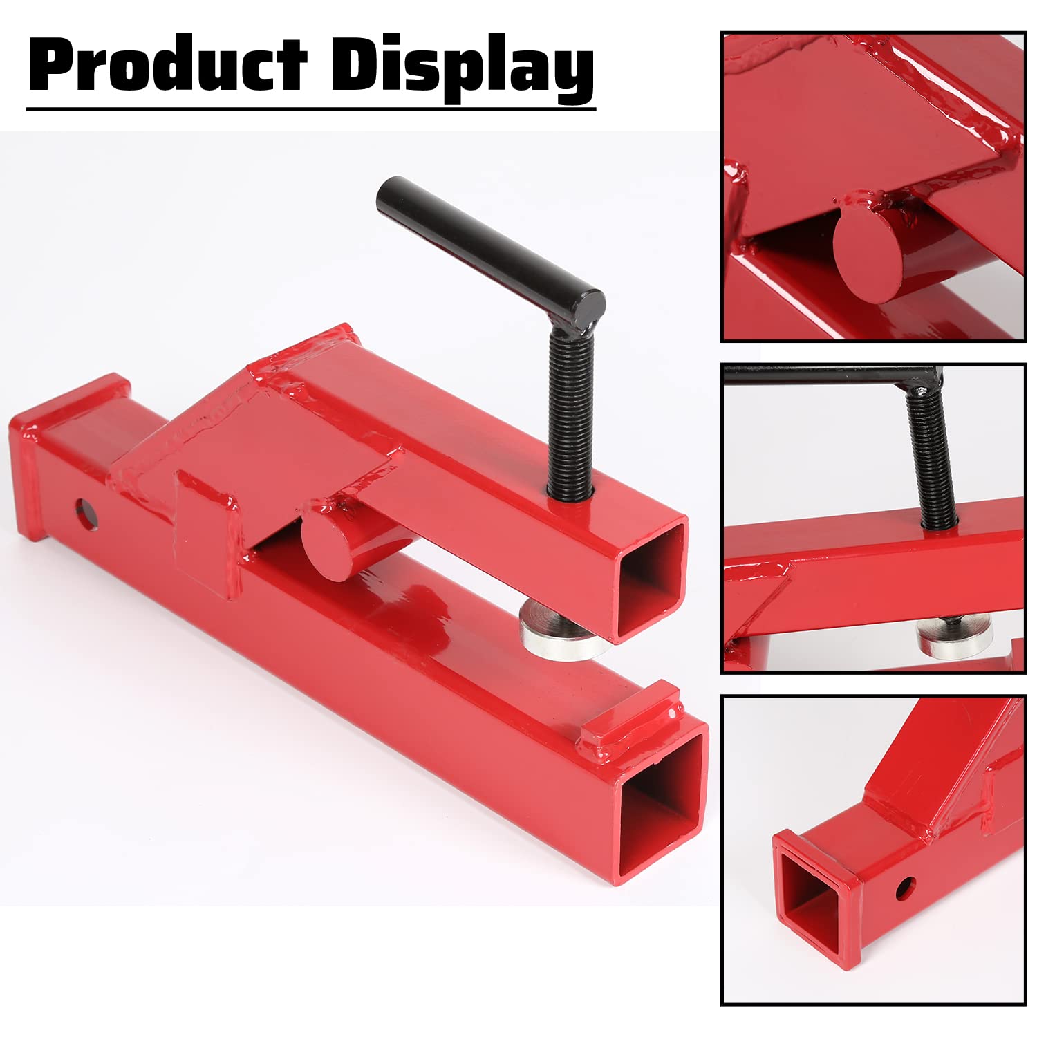ECOTRIC Clamp On Trailer Hitch 2' Ball Mount Receiver Adapter Bucket Trailer Hitch Competible with Deere Bobcat Tractor Bucket Forklift