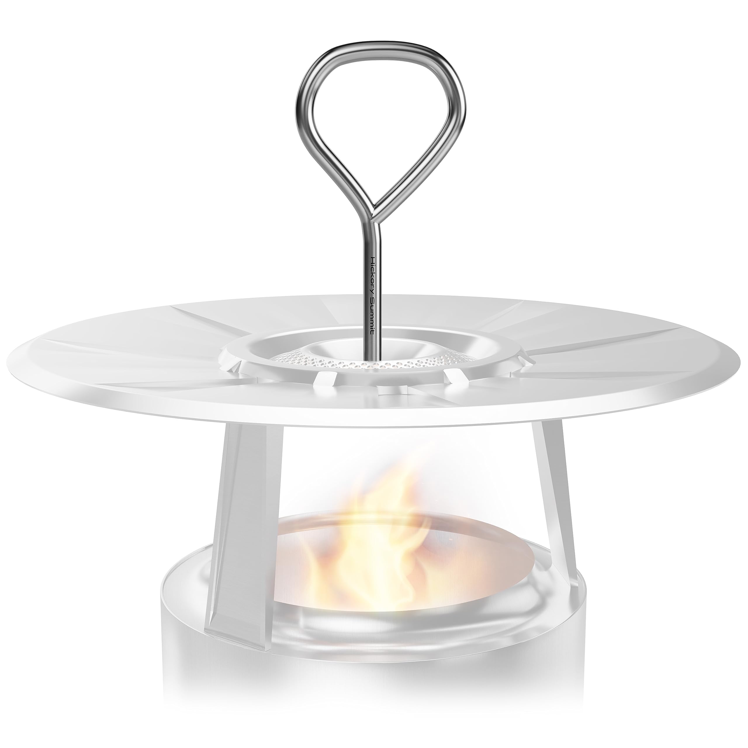 Hickory Summit Handle For Solo Stove Heat Deflector - Yukon, Bonfire, Canyon, & Ranger Solo Stove Deflector Compatible - Stainle