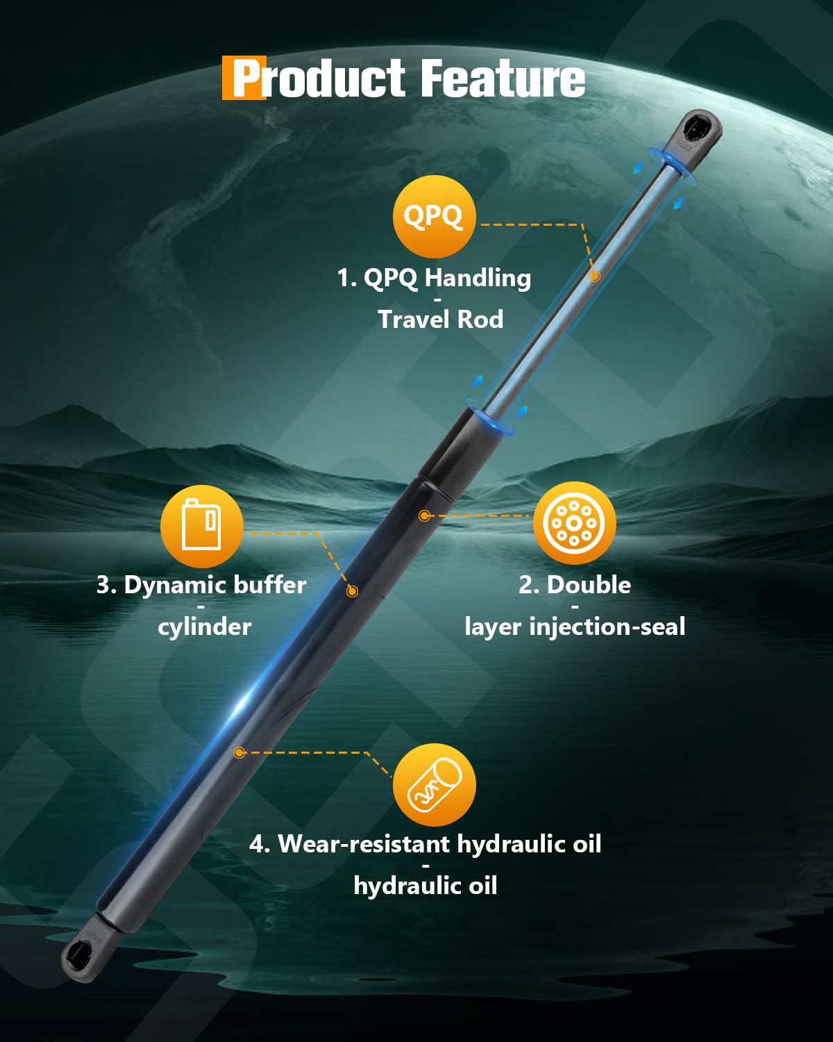 Scitoo 6103 2Pcs Lift Supports 17.02'' Fit For Dodge For Magnum 2005-2008 Shock Struts Hatchback