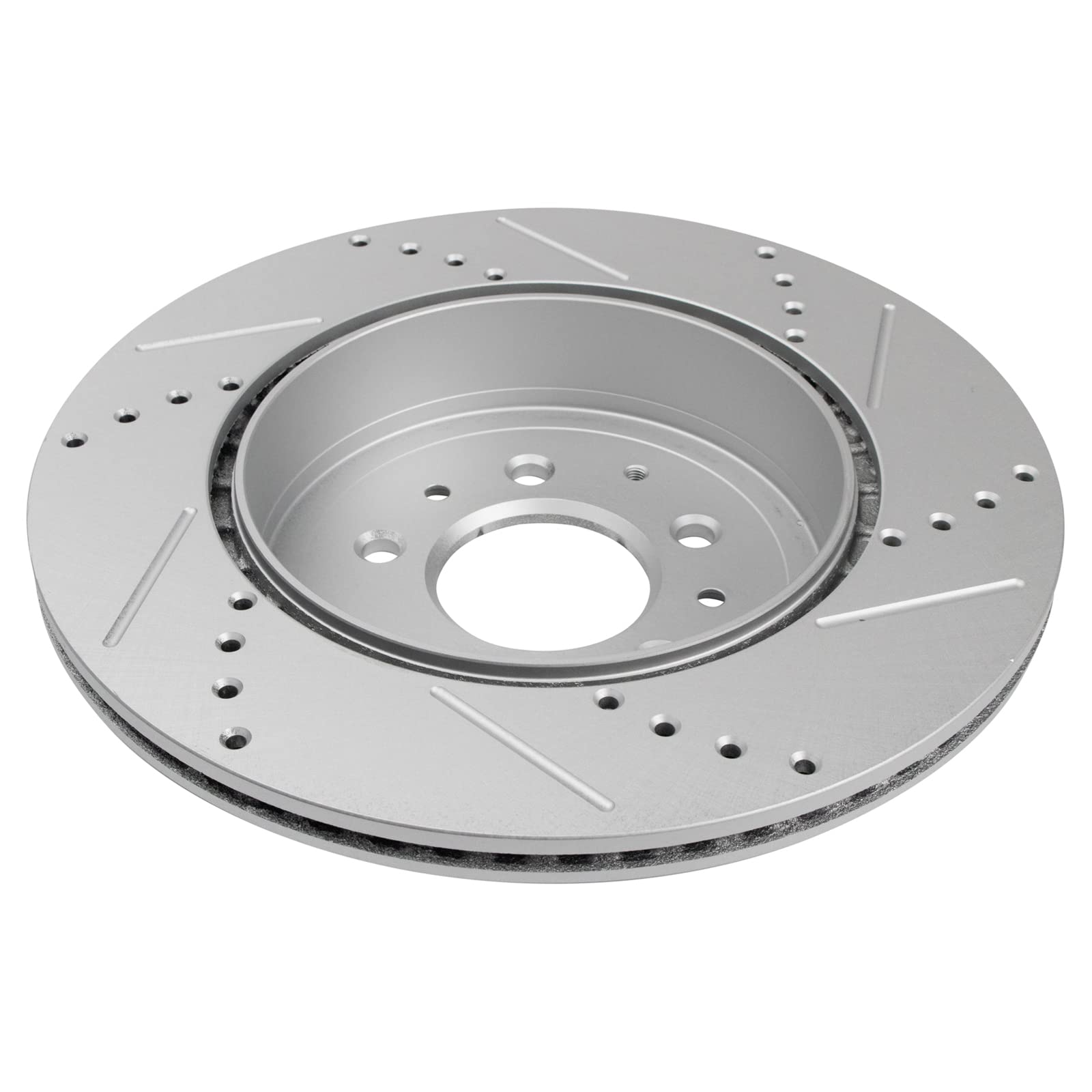 Trq Rear Performance Brake Rotors Set Premium G-Coated Cross Drilled & Slotted Compatible With 2007-2015 Mazda Cx-9