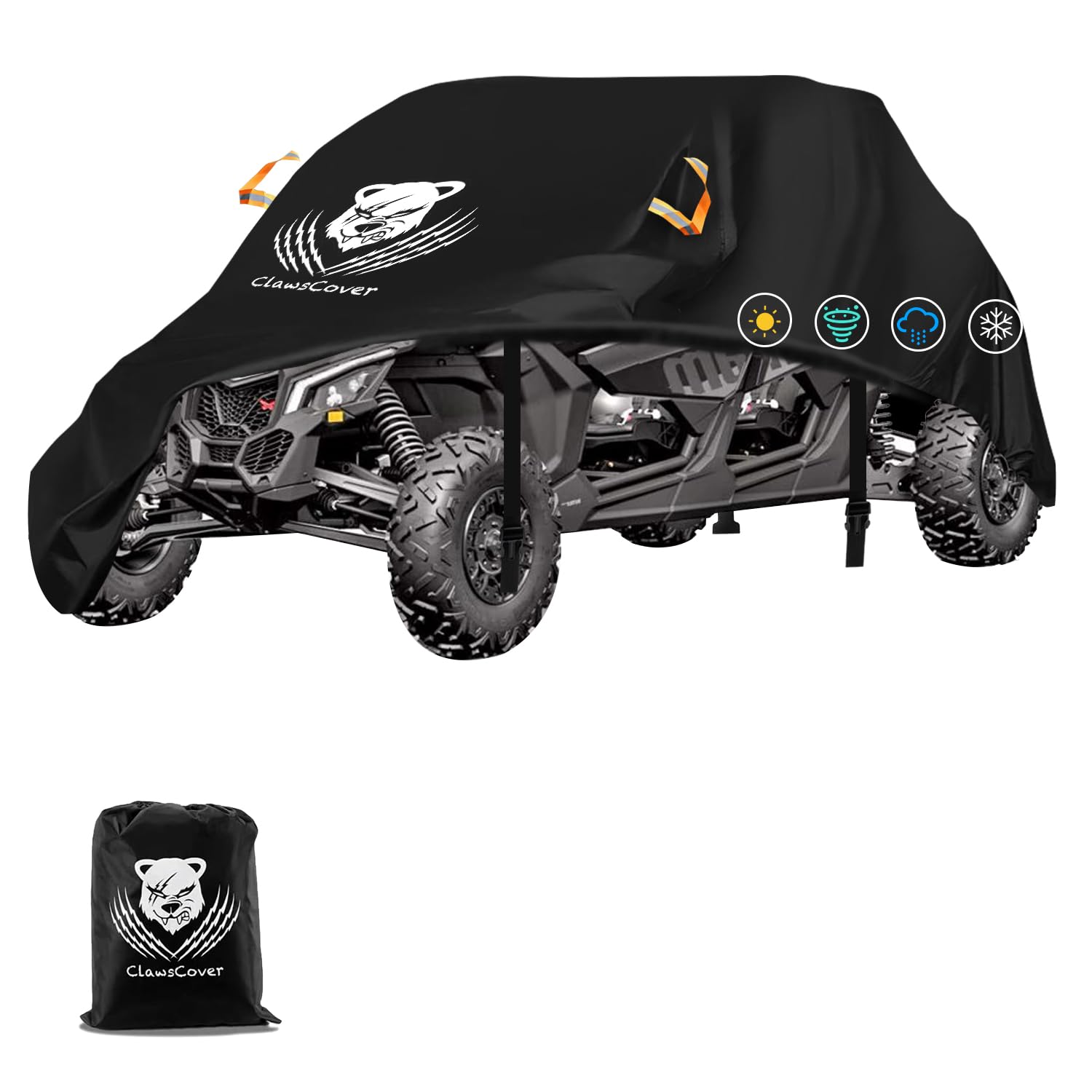 Utv Cover 4-6 Seater Waterproof,Heavy Duty Tearproof Anti-Uv Polyster Cloth,Outdoor Side By Side Storage Covers Fit For Can-Am P